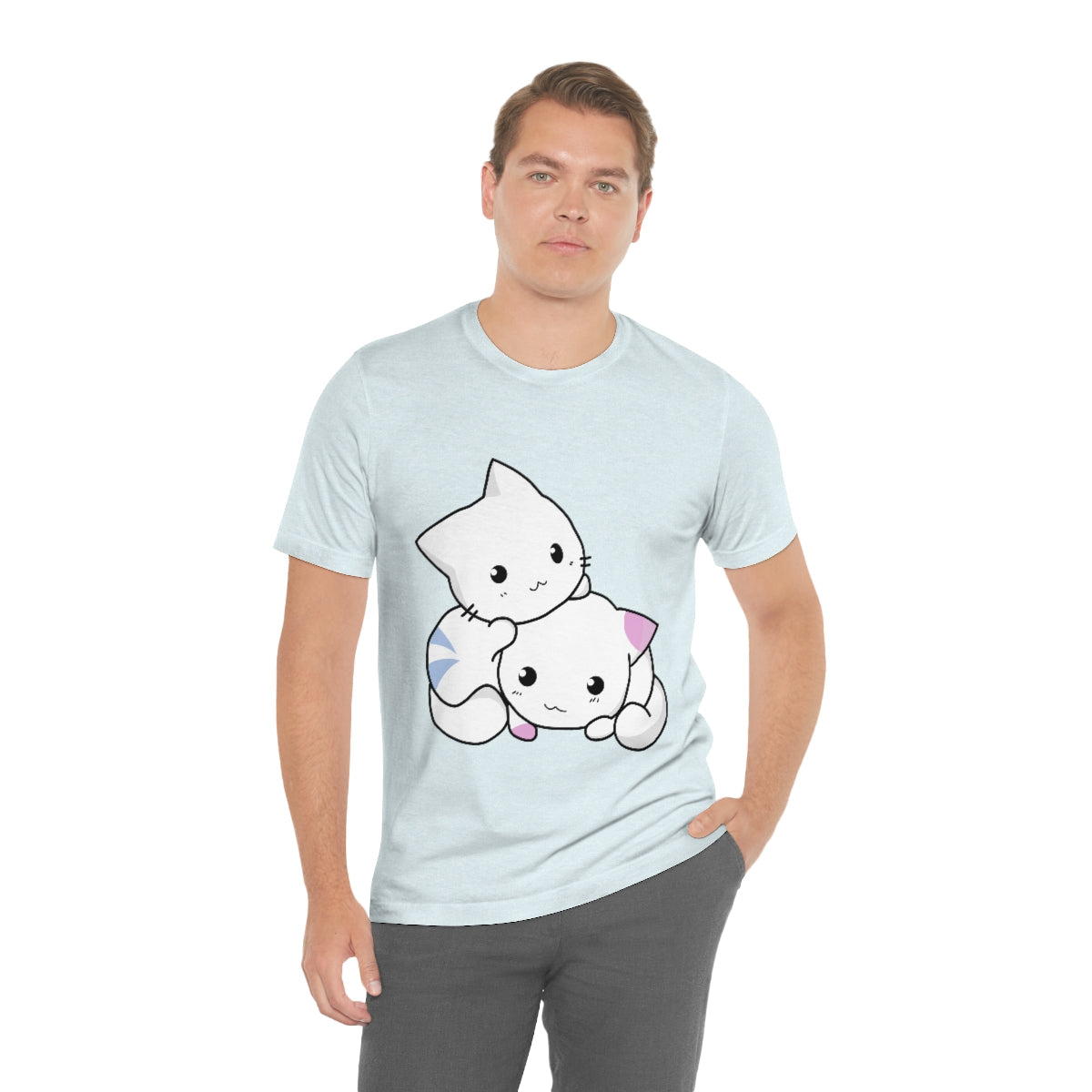 Cat Anime Lovers Unisex Jersey Short Sleeve T-Shirt Ichaku [Perfect Gifts Selection]