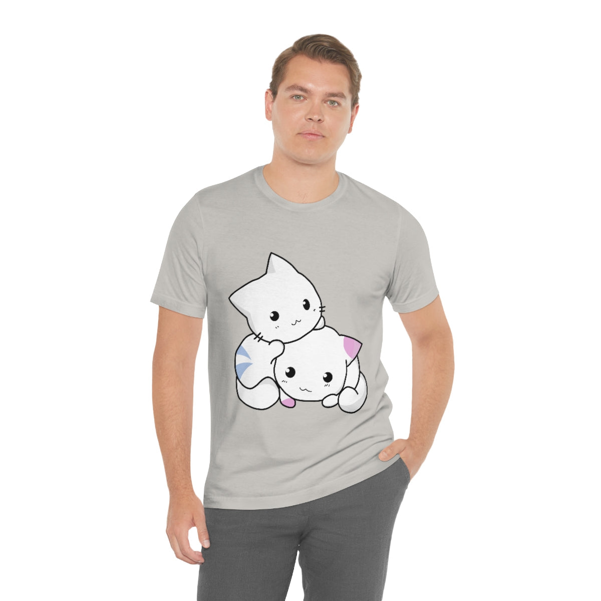 Cat Anime Lovers Unisex Jersey Short Sleeve T-Shirt Ichaku [Perfect Gifts Selection]