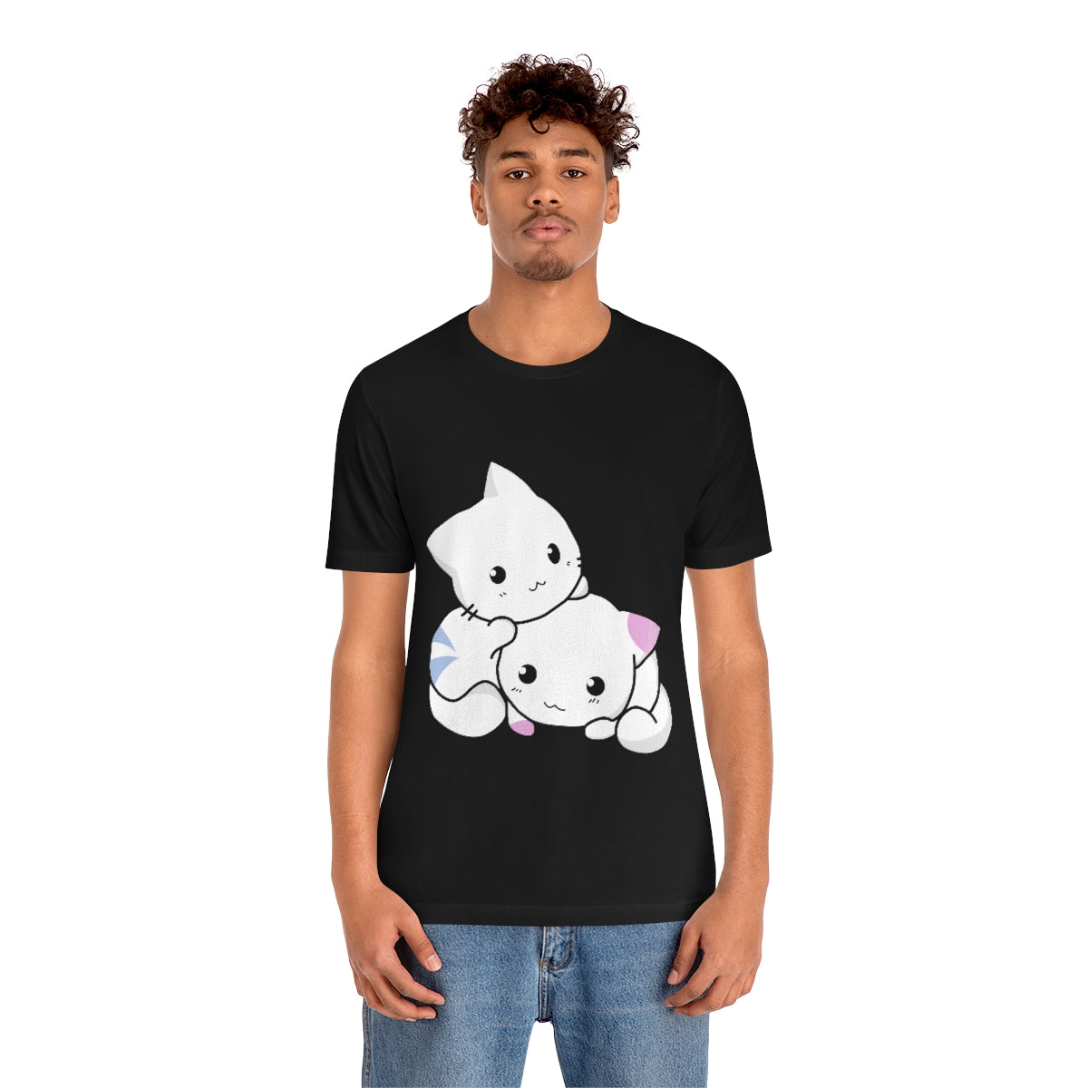 Cat Anime Lovers Unisex Jersey Short Sleeve T-Shirt Ichaku [Perfect Gifts Selection]