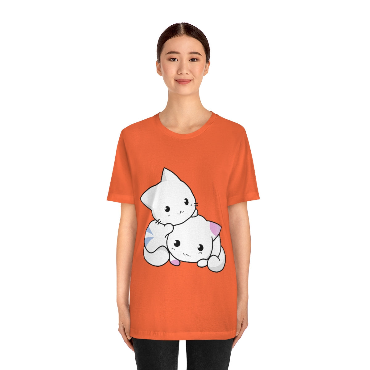 Cat Anime Lovers Unisex Jersey Short Sleeve T-Shirt Ichaku [Perfect Gifts Selection]