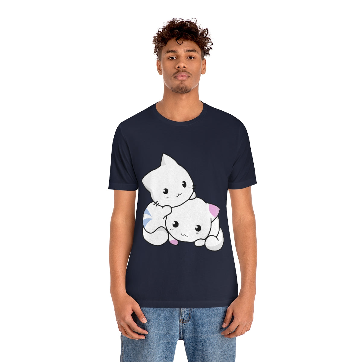 Cat Anime Lovers Unisex Jersey Short Sleeve T-Shirt Ichaku [Perfect Gifts Selection]