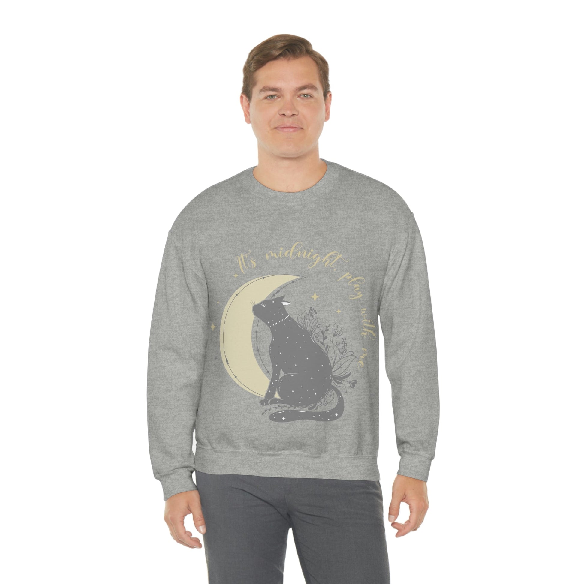 Cat Lover Moon Anime Cartoon Sailor Play with Cat Unisex Heavy Blend™ Crewneck Sweatshirt Ichaku [Perfect Gifts Selection]