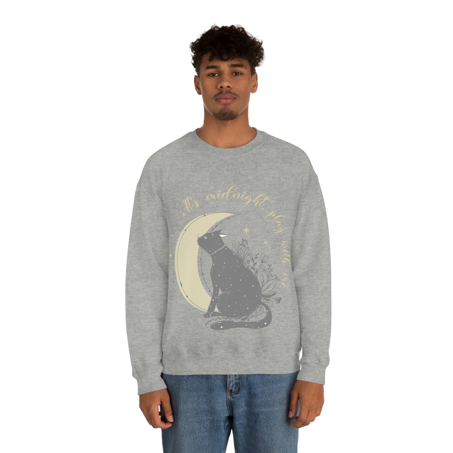 Cat Lover Moon Anime Cartoon Sailor Play with Cat Unisex Heavy Blend™ Crewneck Sweatshirt Ichaku [Perfect Gifts Selection]