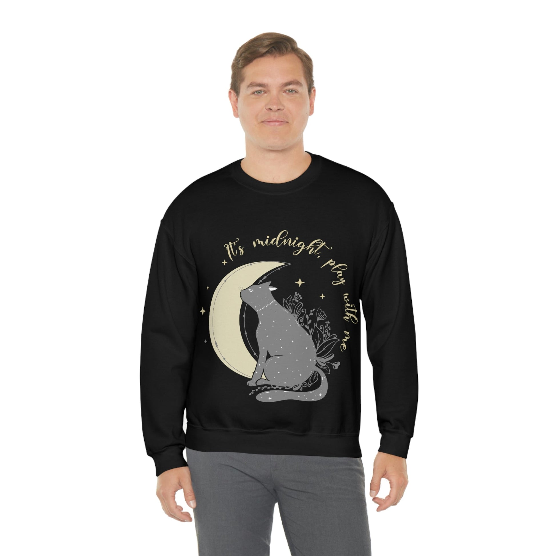 Cat Lover Moon Anime Cartoon Sailor Play with Cat Unisex Heavy Blend™ Crewneck Sweatshirt Ichaku [Perfect Gifts Selection]