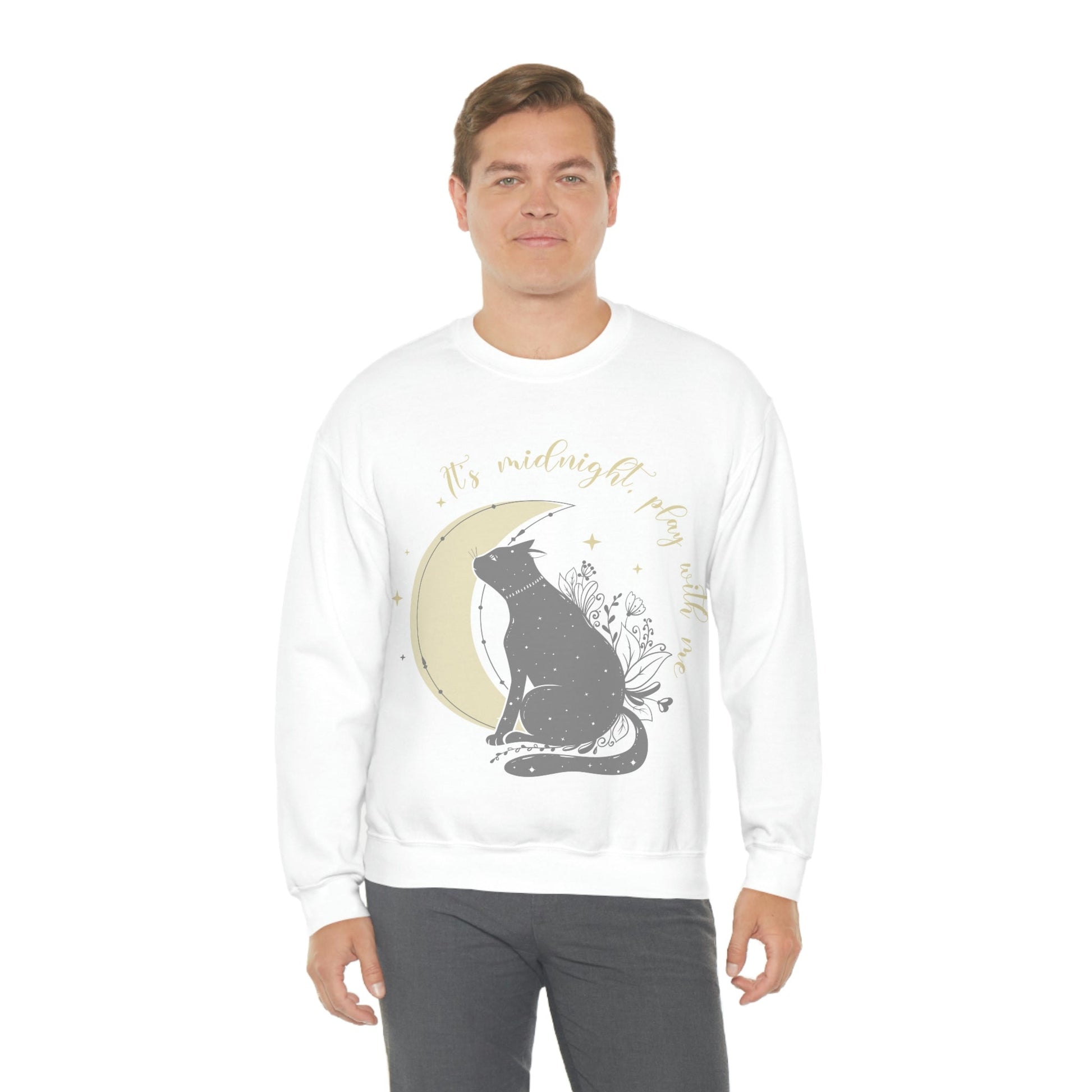 Cat Lover Moon Anime Cartoon Sailor Play with Cat Unisex Heavy Blend™ Crewneck Sweatshirt Ichaku [Perfect Gifts Selection]