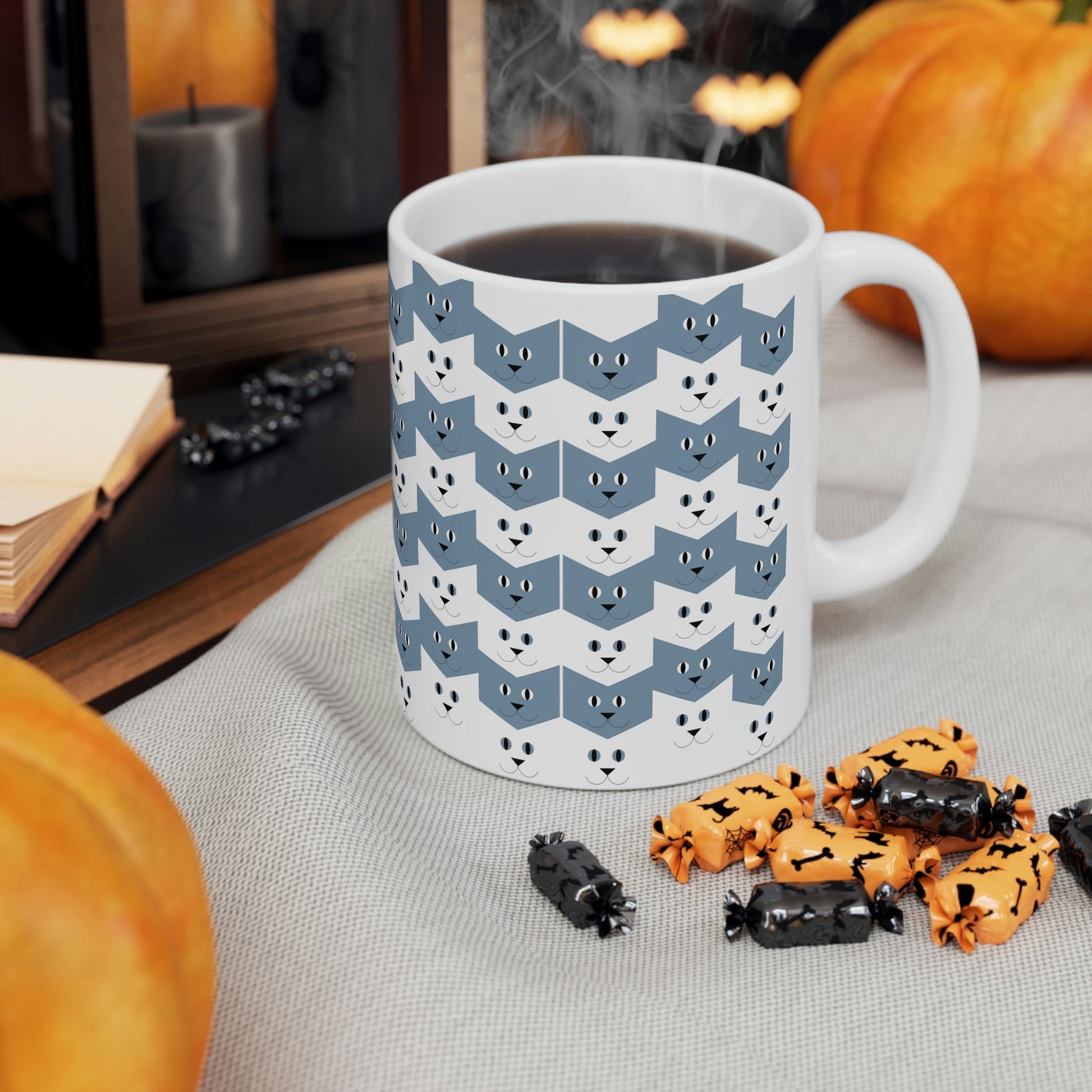 Cats Pattern Anime Cartoon Ceramic Mug 11oz Ichaku [Perfect Gifts Selection]