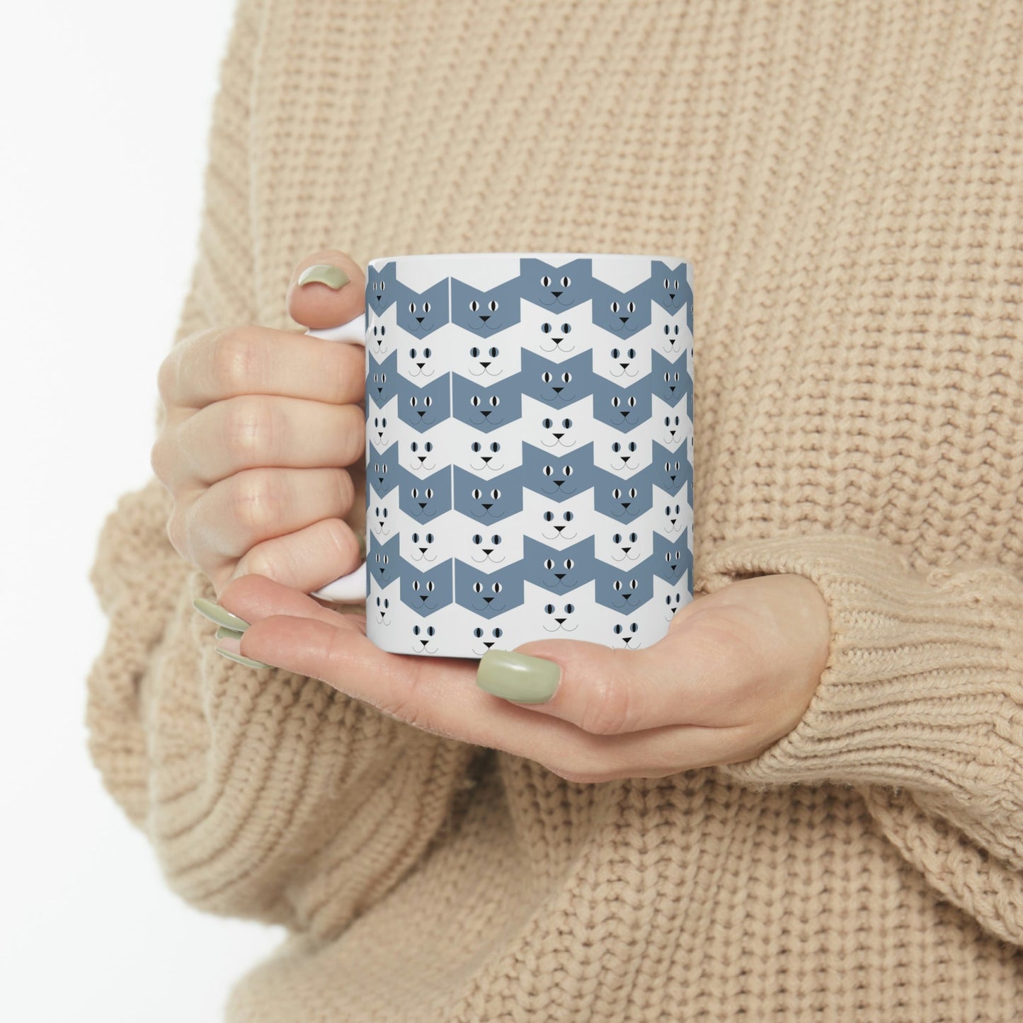 Cats Pattern Anime Cartoon Ceramic Mug 11oz Ichaku [Perfect Gifts Selection]