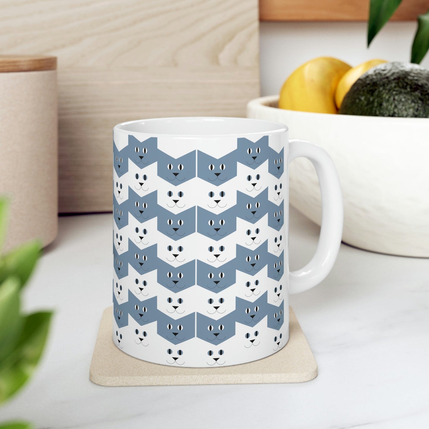 Cats Pattern Anime Cartoon Ceramic Mug 11oz Ichaku [Perfect Gifts Selection]