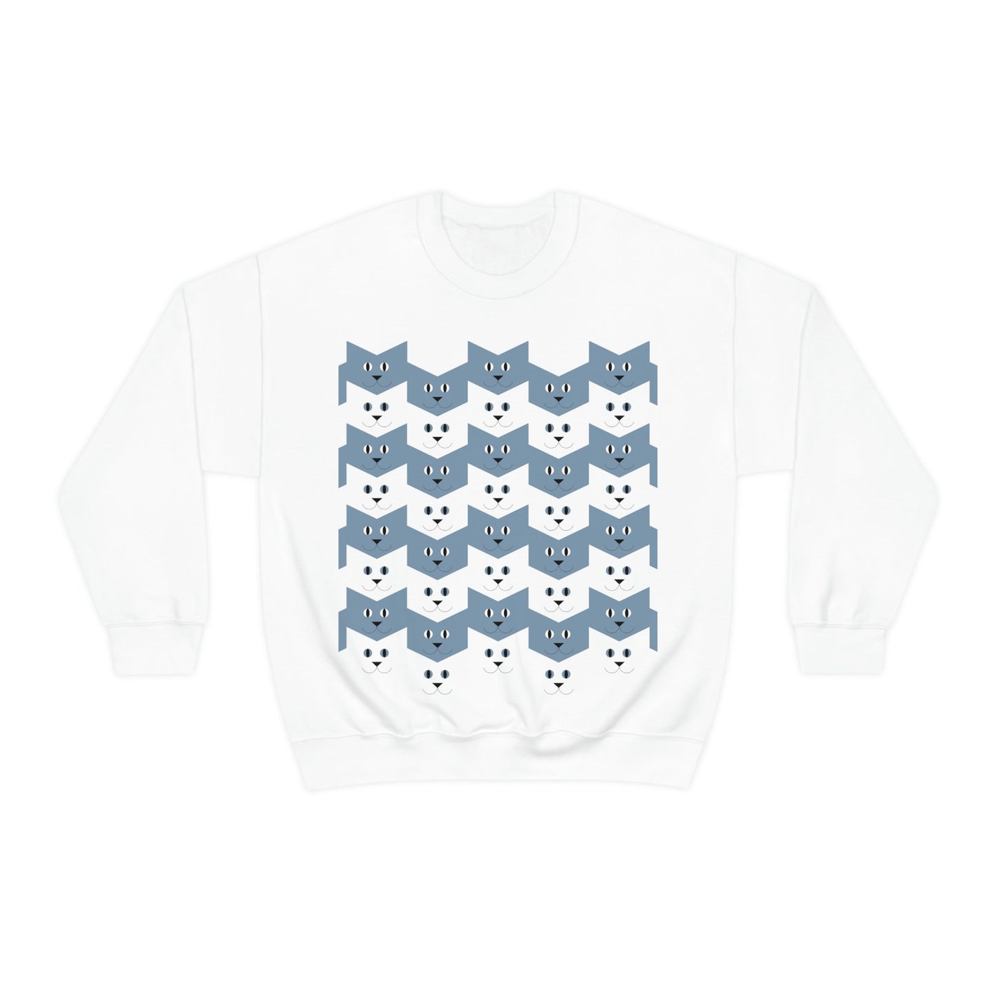 Cats Pattern Anime Cartoon Unisex Heavy Blend™ Crewneck Sweatshirt Ichaku [Perfect Gifts Selection]