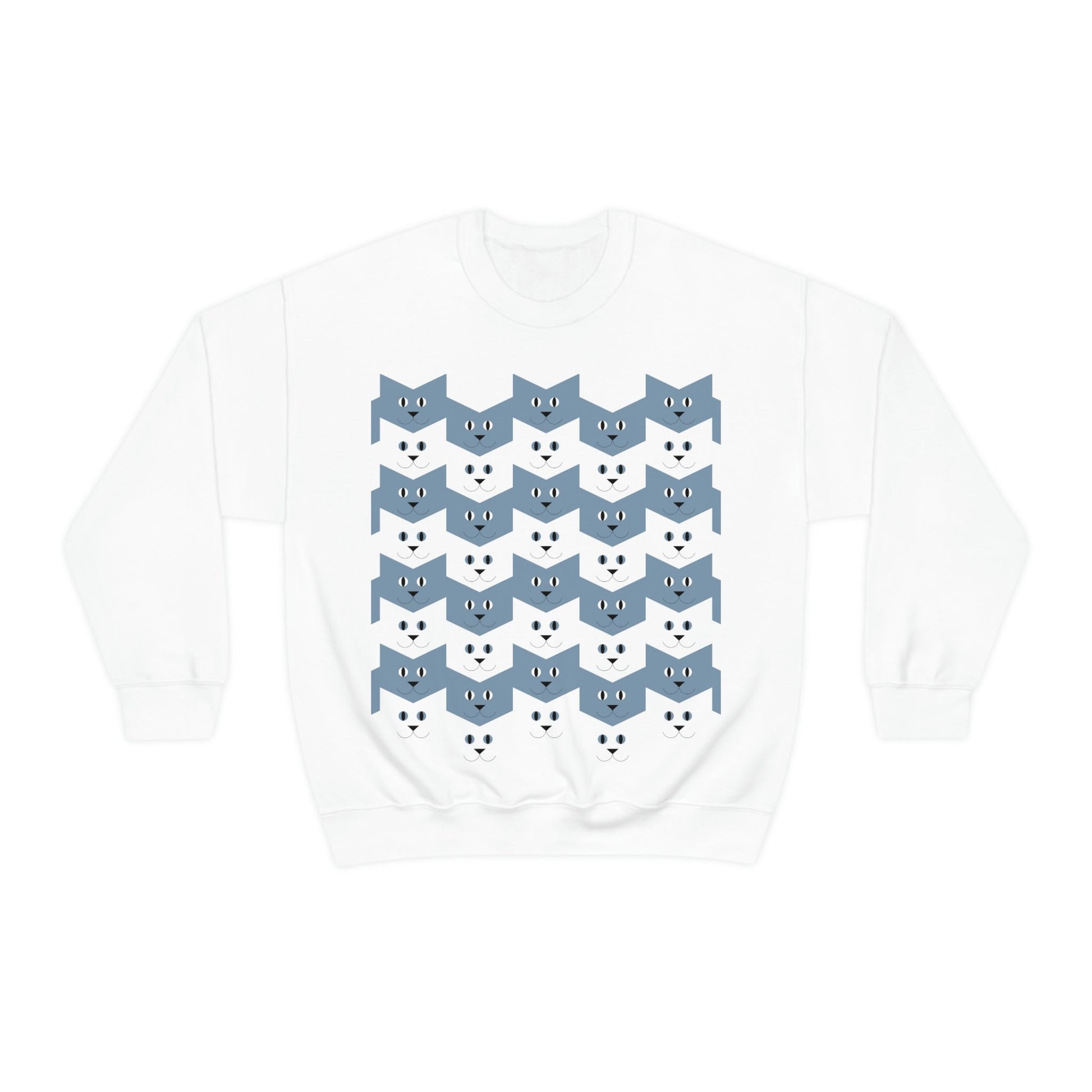 Cats Pattern Anime Cartoon Unisex Heavy Blend™ Crewneck Sweatshirt Ichaku [Perfect Gifts Selection]