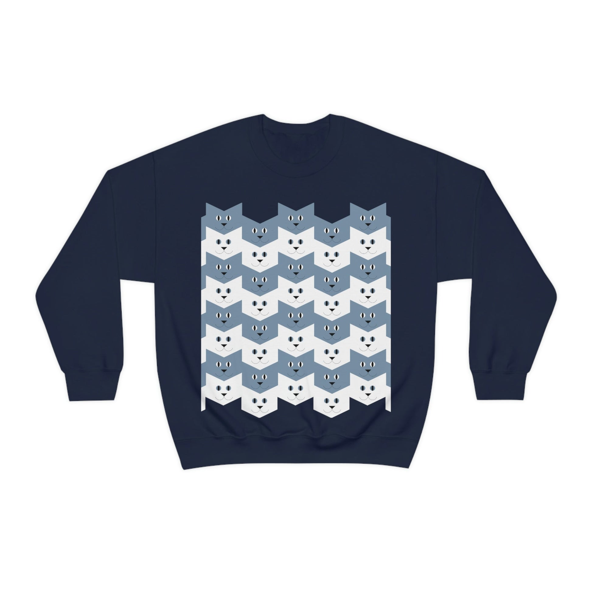 Cats Pattern Anime Cartoon Unisex Heavy Blend™ Crewneck Sweatshirt Ichaku [Perfect Gifts Selection]