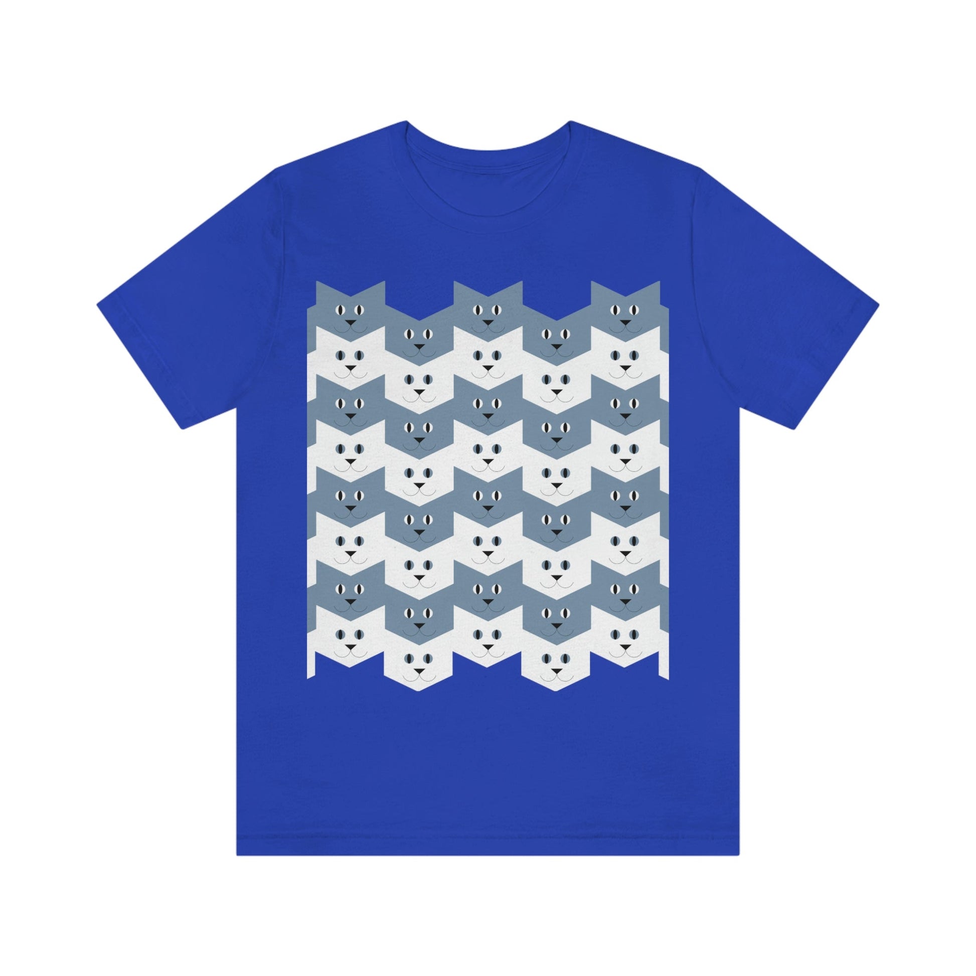 Cats Pattern Anime Cartoon Unisex Jersey Short Sleeve T-Shirt Ichaku [Perfect Gifts Selection]