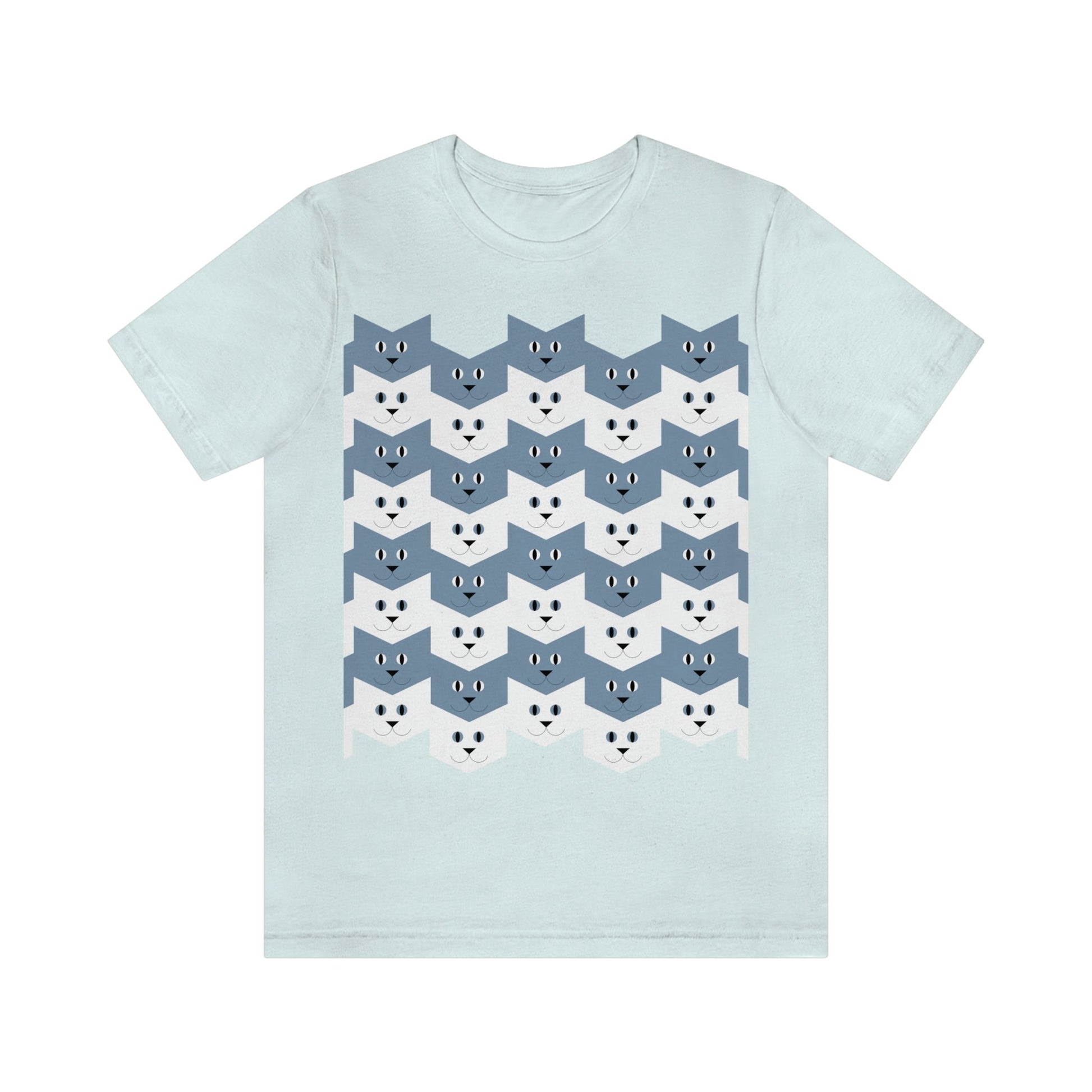 Cats Pattern Anime Cartoon Unisex Jersey Short Sleeve T-Shirt Ichaku [Perfect Gifts Selection]