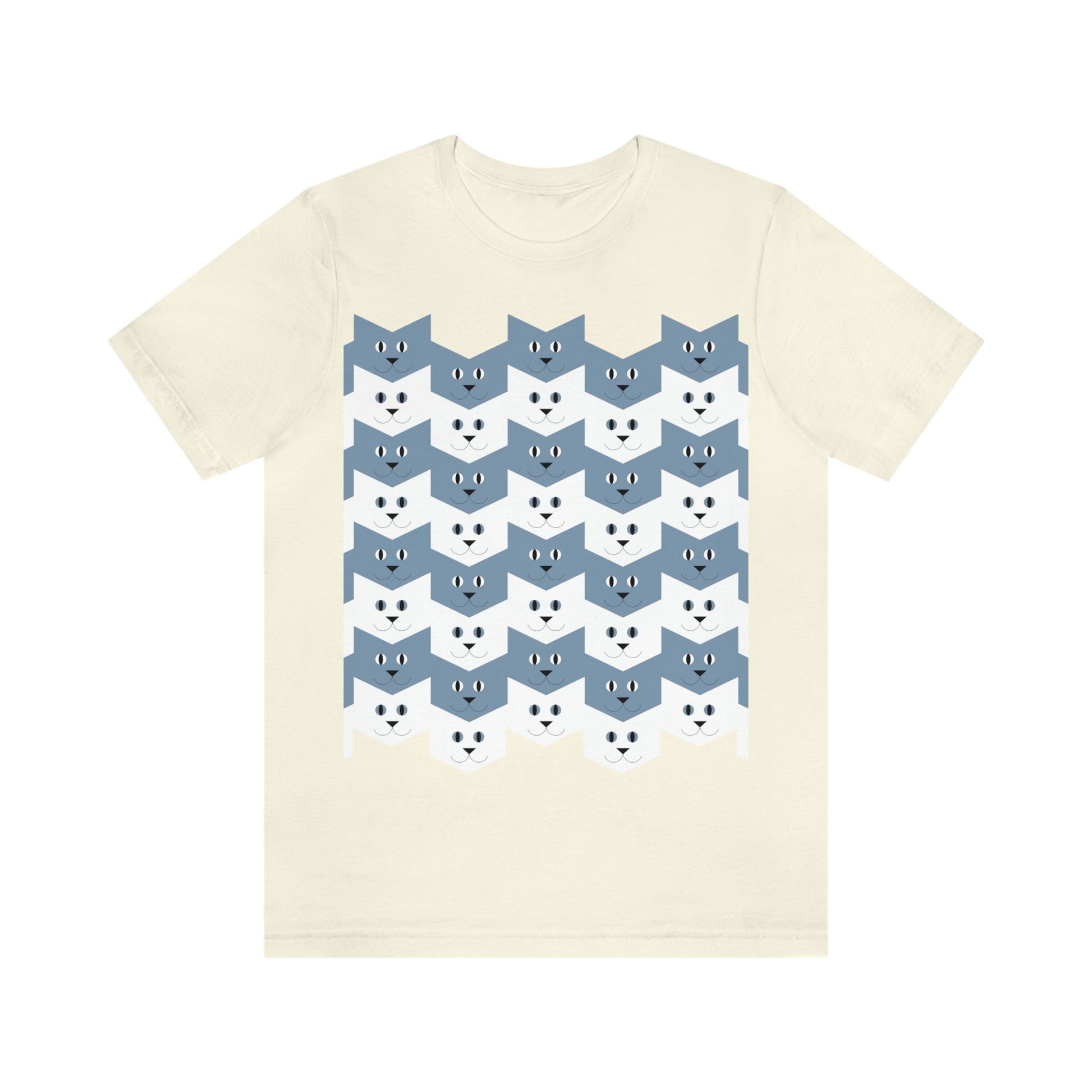 Cats Pattern Anime Cartoon Unisex Jersey Short Sleeve T-Shirt Ichaku [Perfect Gifts Selection]