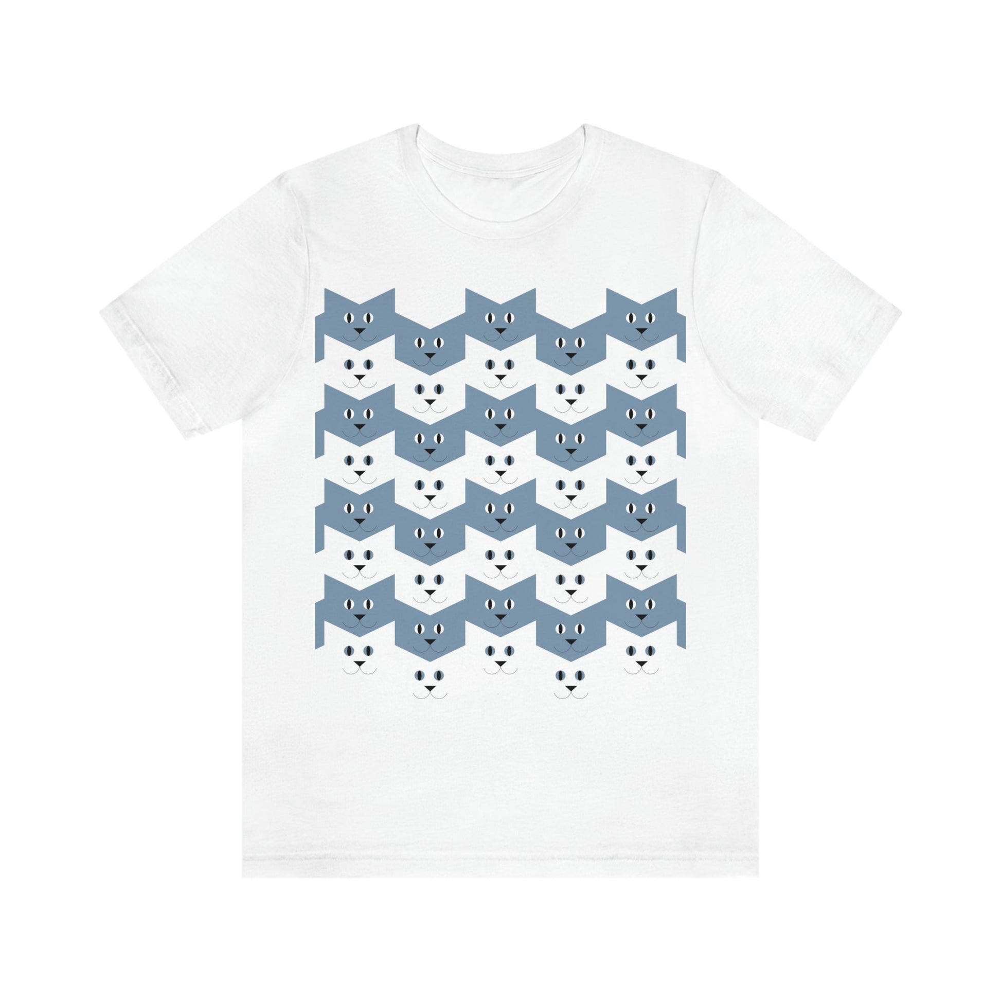 Cats Pattern Anime Cartoon Unisex Jersey Short Sleeve T-Shirt Ichaku [Perfect Gifts Selection]