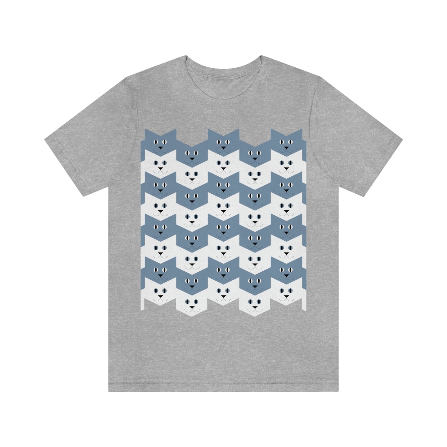 Cats Pattern Anime Cartoon Unisex Jersey Short Sleeve T-Shirt Ichaku [Perfect Gifts Selection]