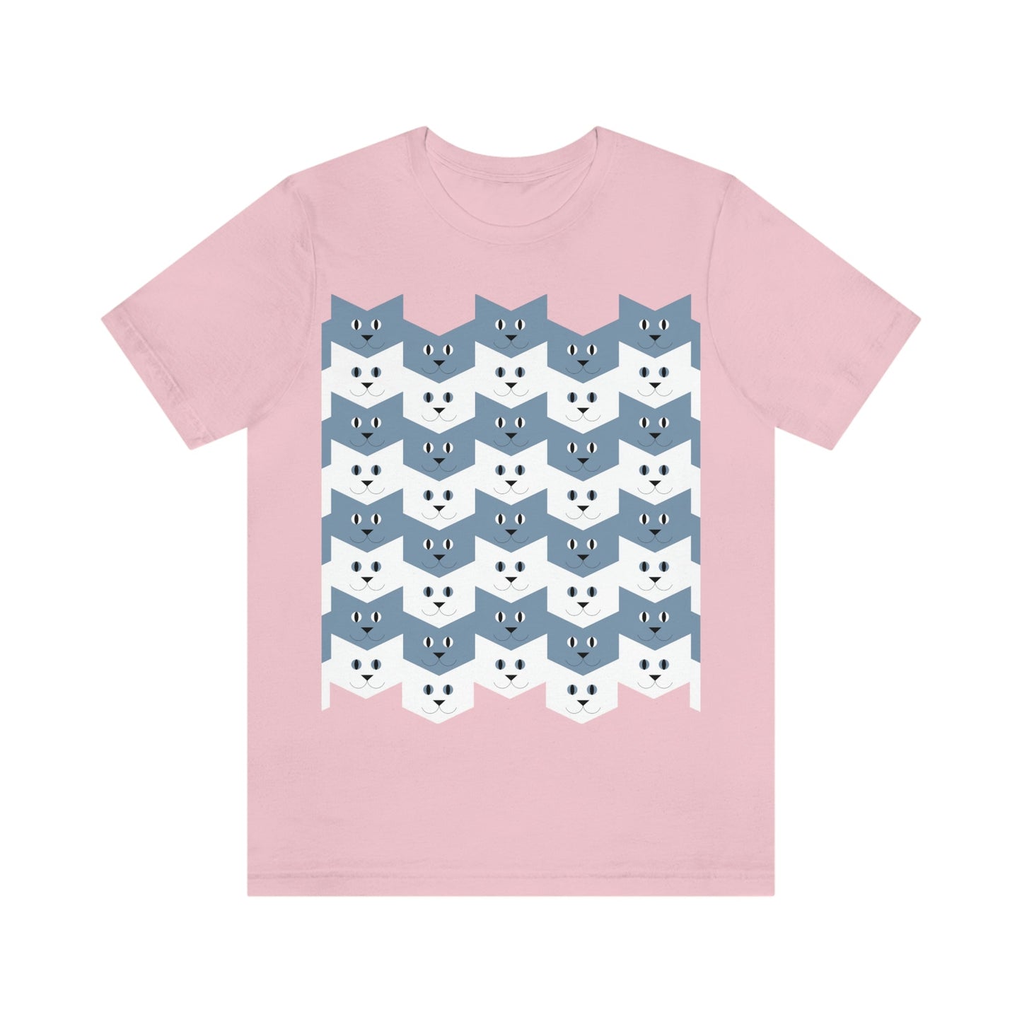 Cats Pattern Anime Cartoon Unisex Jersey Short Sleeve T-Shirt Ichaku [Perfect Gifts Selection]