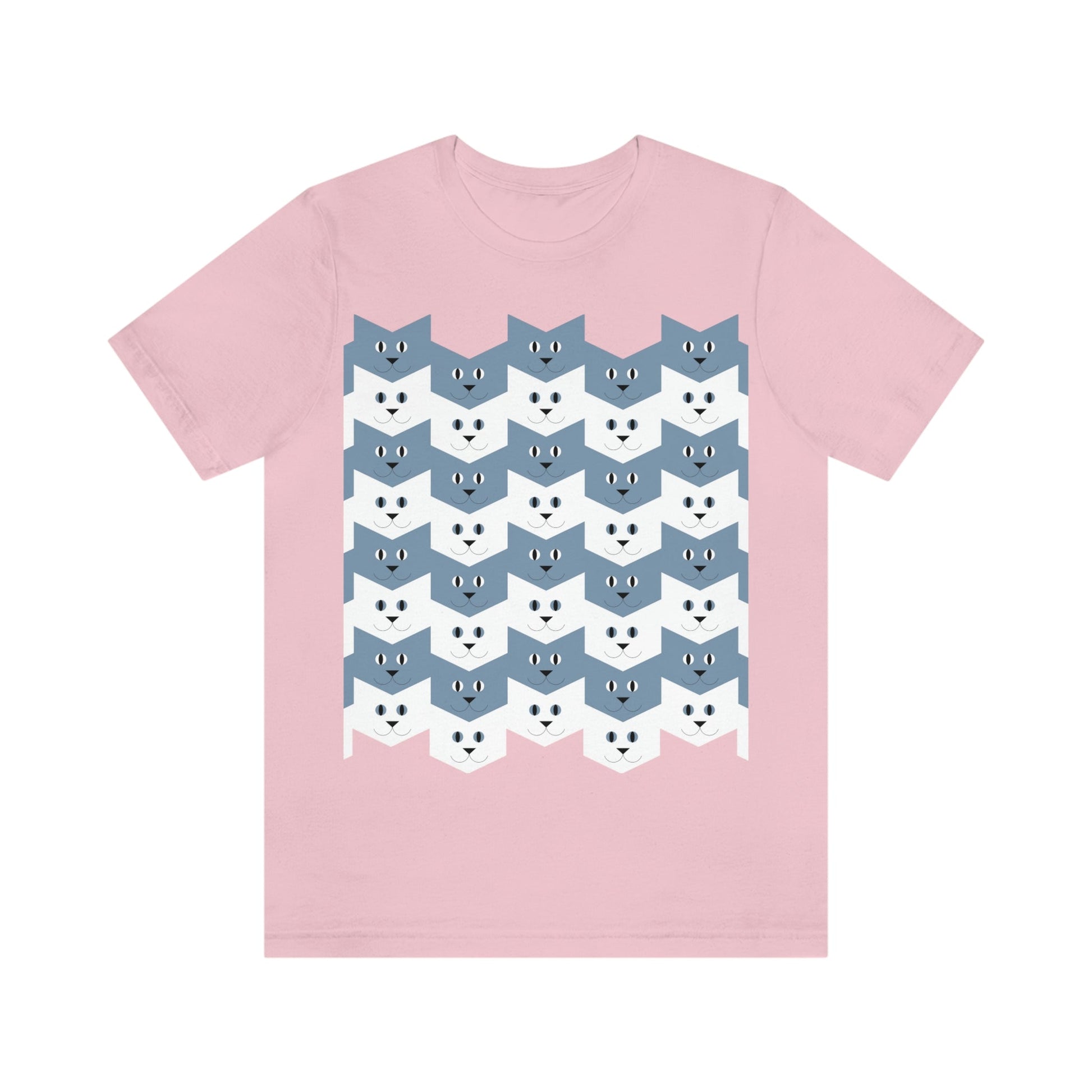 Cats Pattern Anime Cartoon Unisex Jersey Short Sleeve T-Shirt Ichaku [Perfect Gifts Selection]
