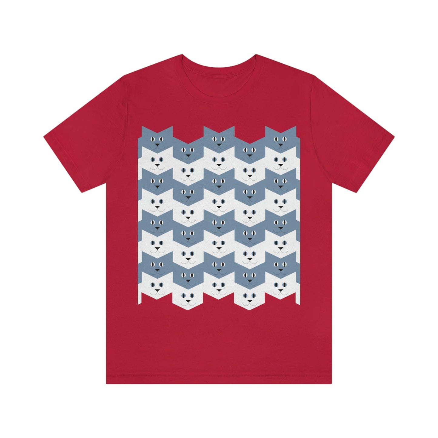 Cats Pattern Anime Cartoon Unisex Jersey Short Sleeve T-Shirt Ichaku [Perfect Gifts Selection]