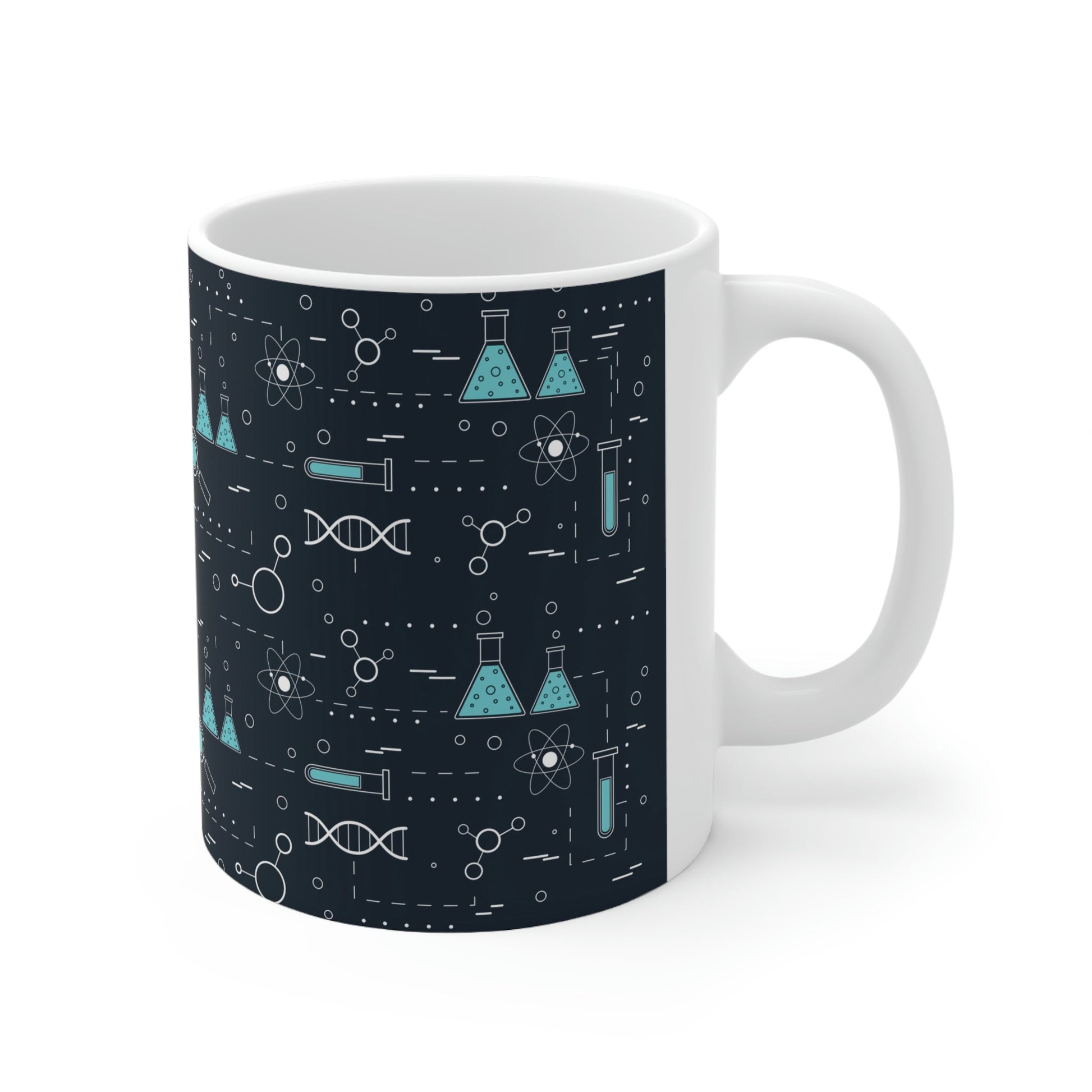 Chemistry Science Biology Pattern Scientist Educational Ceramic Mug 11oz Ichaku [Perfect Gifts Selection]