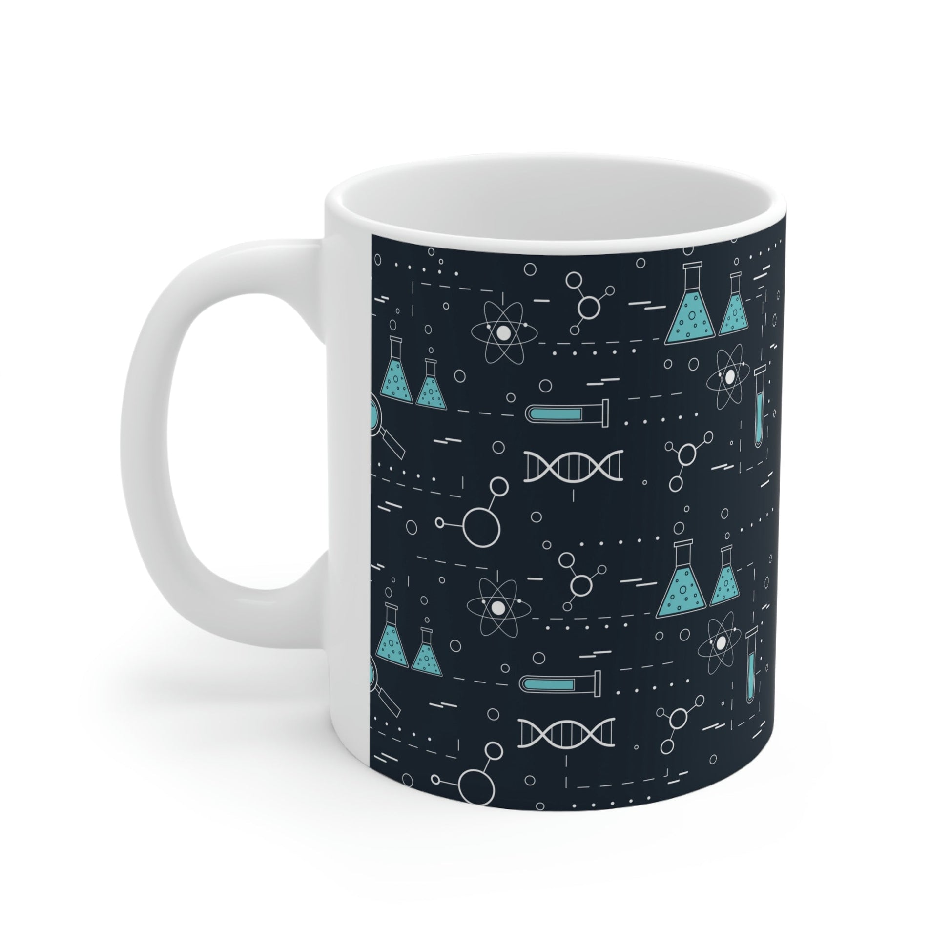 Chemistry Science Biology Pattern Scientist Educational Ceramic Mug 11oz Ichaku [Perfect Gifts Selection]