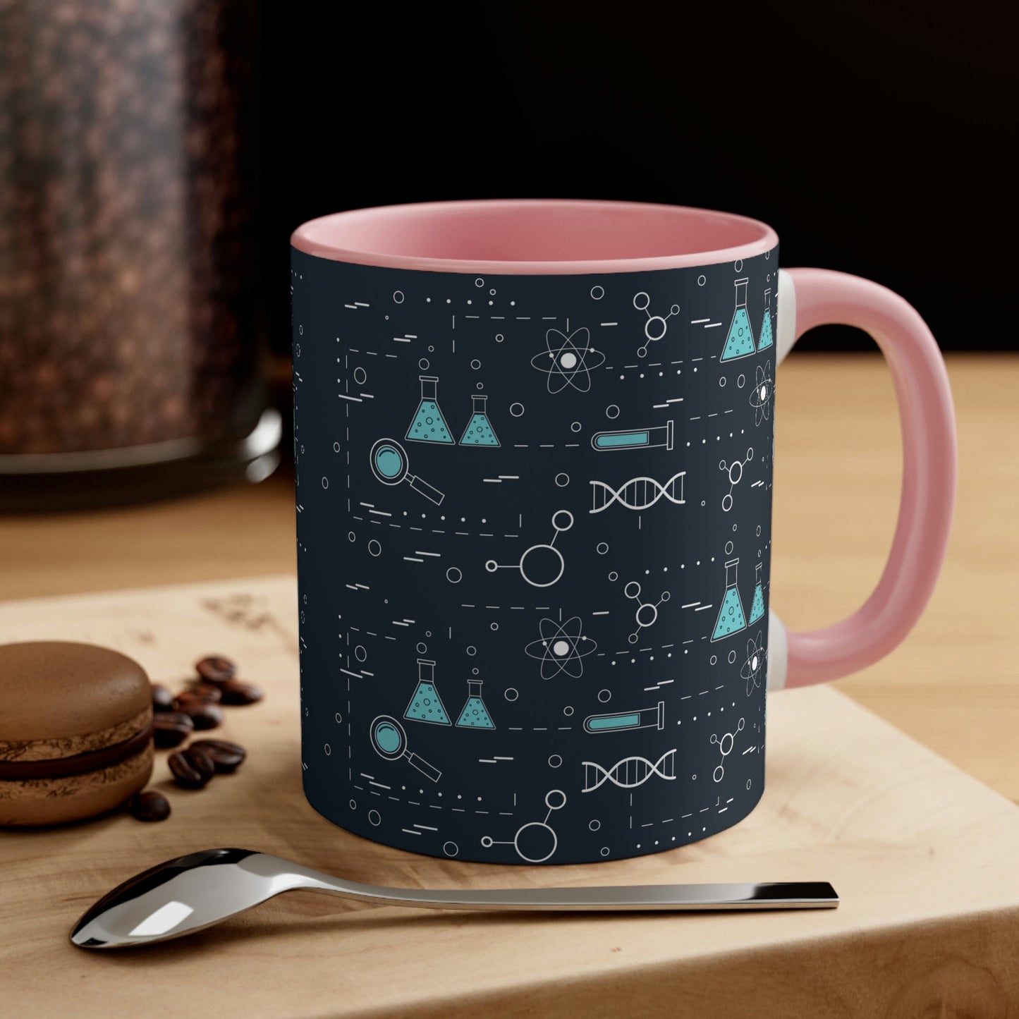 Chemistry Science Biology Pattern Scientist Educational Classic Accent Coffee Mug 11oz Ichaku [Perfect Gifts Selection]