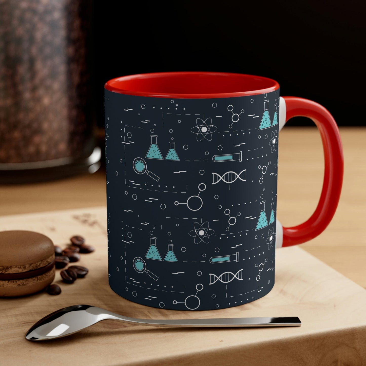 Chemistry Science Biology Pattern Scientist Educational Classic Accent Coffee Mug 11oz Ichaku [Perfect Gifts Selection]