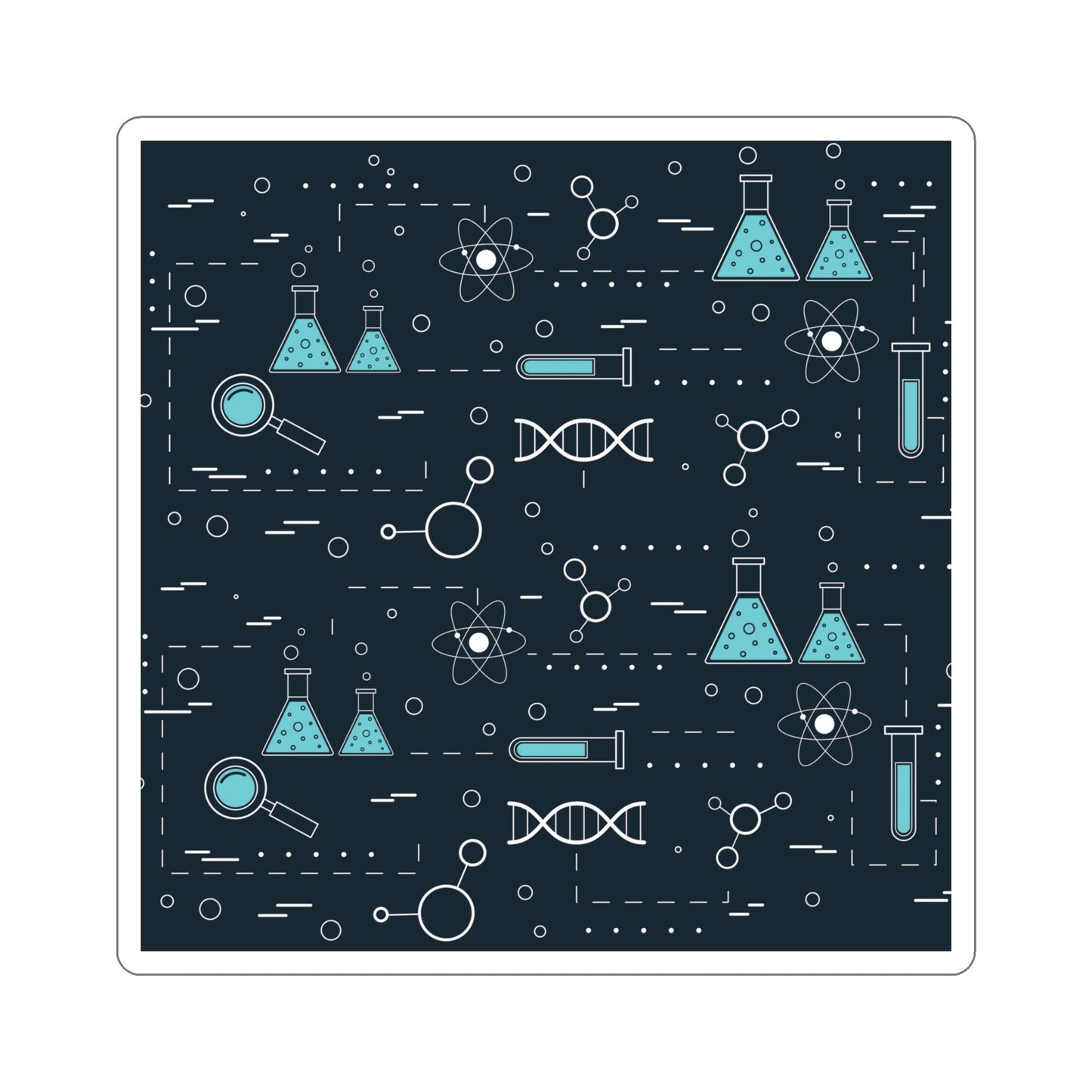 Chemistry Science Biology Pattern Scientist Educational Die-Cut Sticker Ichaku [Perfect Gifts Selection]