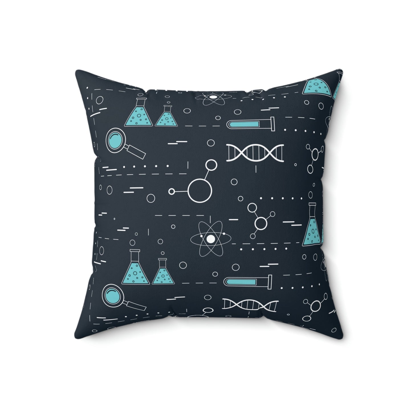 Chemistry Science Biology Pattern Scientist Educational Spun Polyester Square Pillow Ichaku [Perfect Gifts Selection]