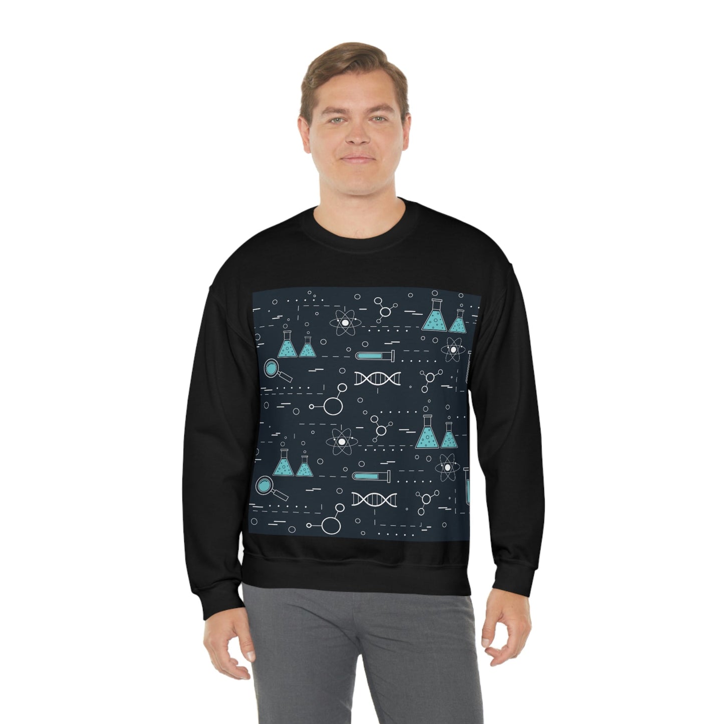 Chemistry Science Biology Pattern Scientist Educational Unisex Heavy Blend™ Crewneck Sweatshirt Ichaku [Perfect Gifts Selection]