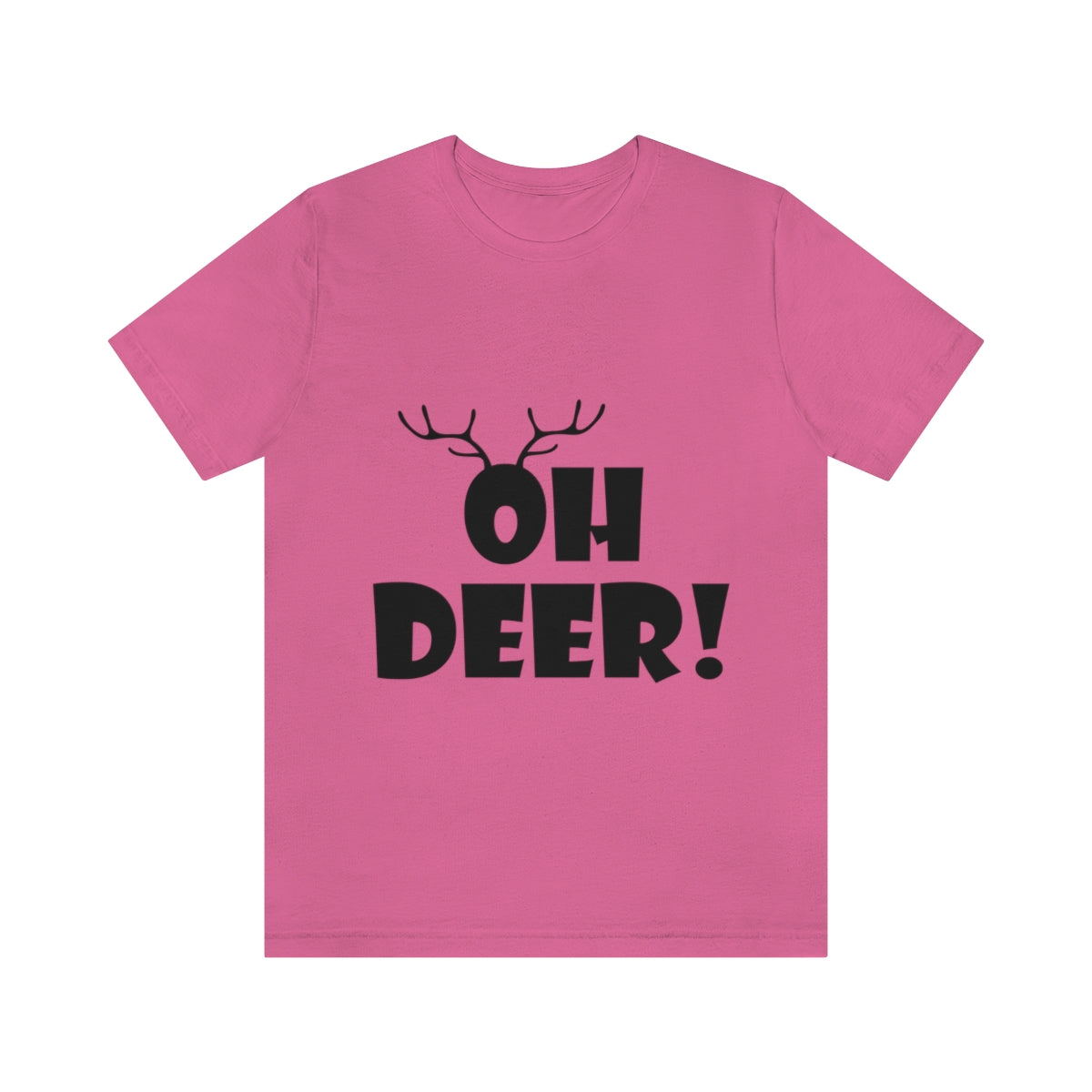 Christmas Deer Funny Text Slogan Unisex Jersey Short Sleeve T-Shirt Ichaku [Perfect Gifts Selection]