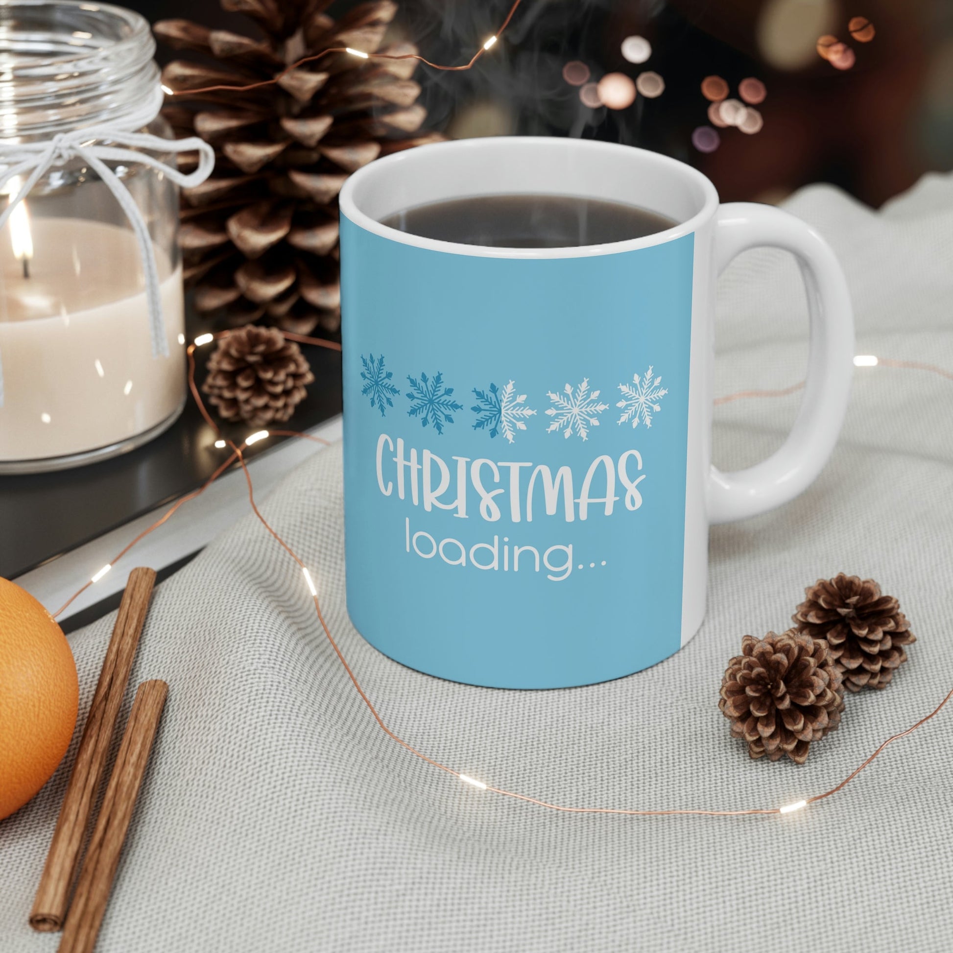 Christmas Loading Funny Snow Setup Ceramic Mug 11oz Ichaku [Perfect Gifts Selection]