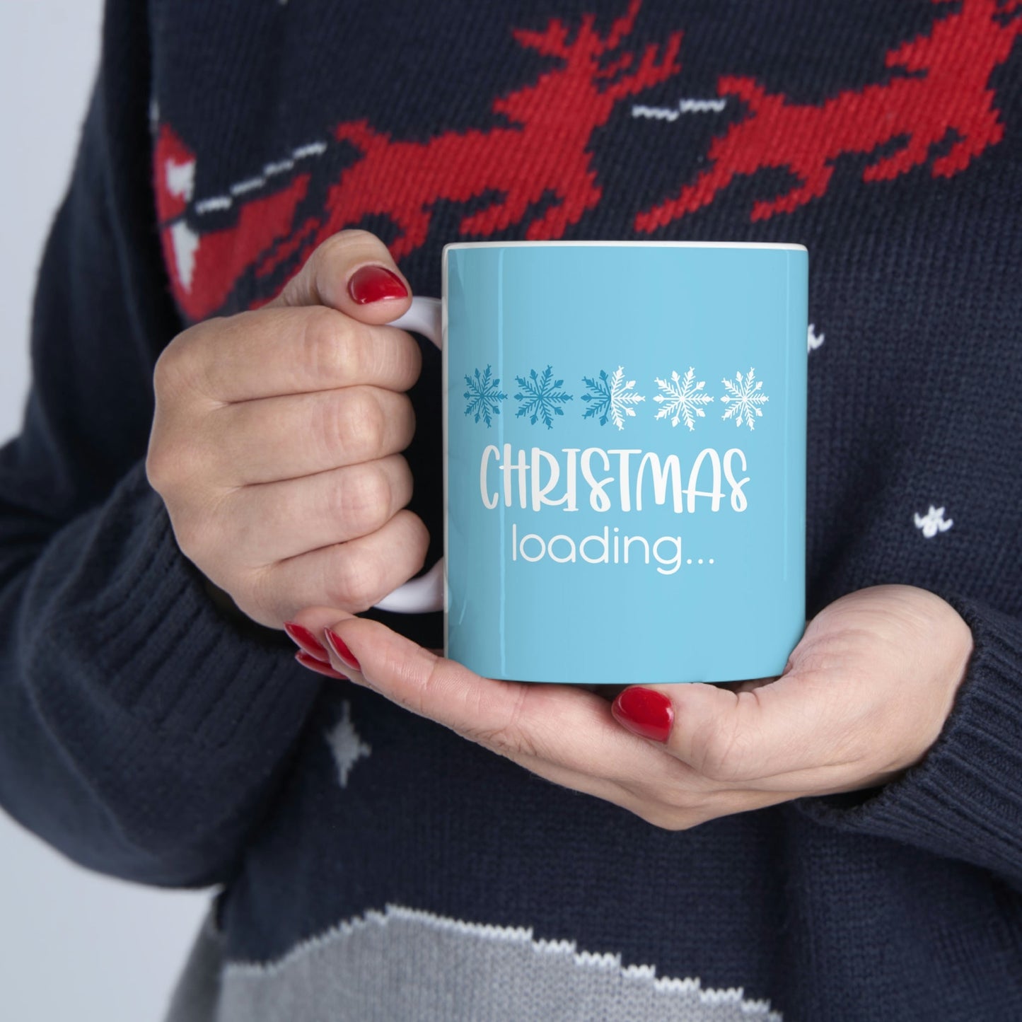 Christmas Loading Funny Snow Setup Ceramic Mug 11oz Ichaku [Perfect Gifts Selection]