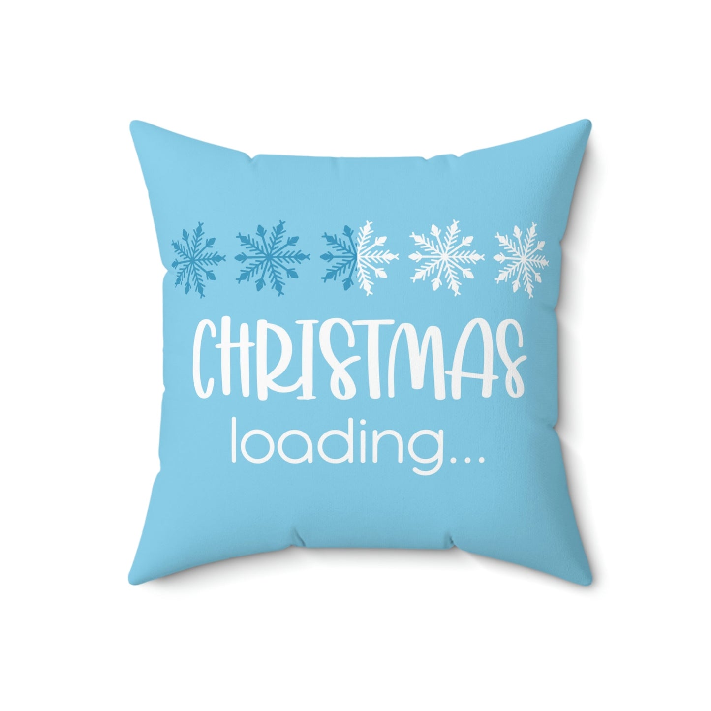 Christmas Loading Funny Snow Setup Spun Polyester Square Pillow Ichaku [Perfect Gifts Selection]