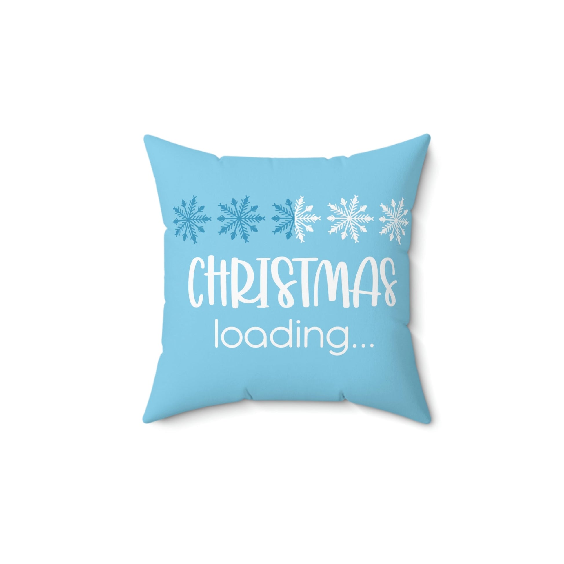 Christmas Loading Funny Snow Setup Spun Polyester Square Pillow Ichaku [Perfect Gifts Selection]