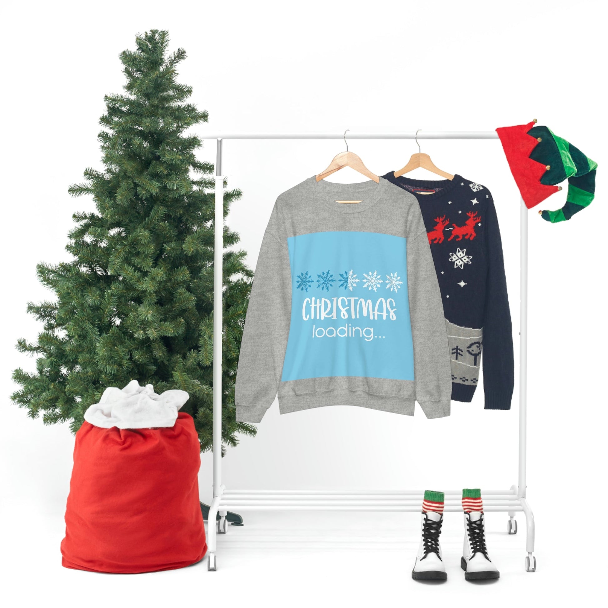Christmas Loading Funny Snow Setup Unisex Heavy Blend™ Crewneck Sweatshirt Ichaku [Perfect Gifts Selection]