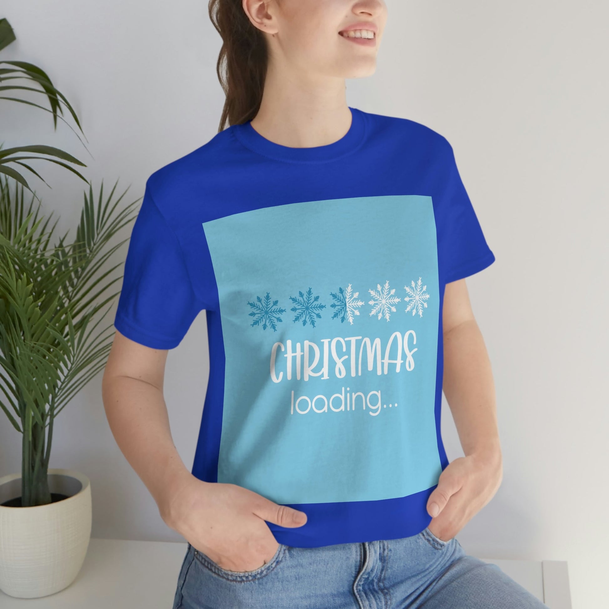 Christmas Loading Funny Snow Setup Unisex Jersey Short Sleeve T-Shirt Ichaku [Perfect Gifts Selection]