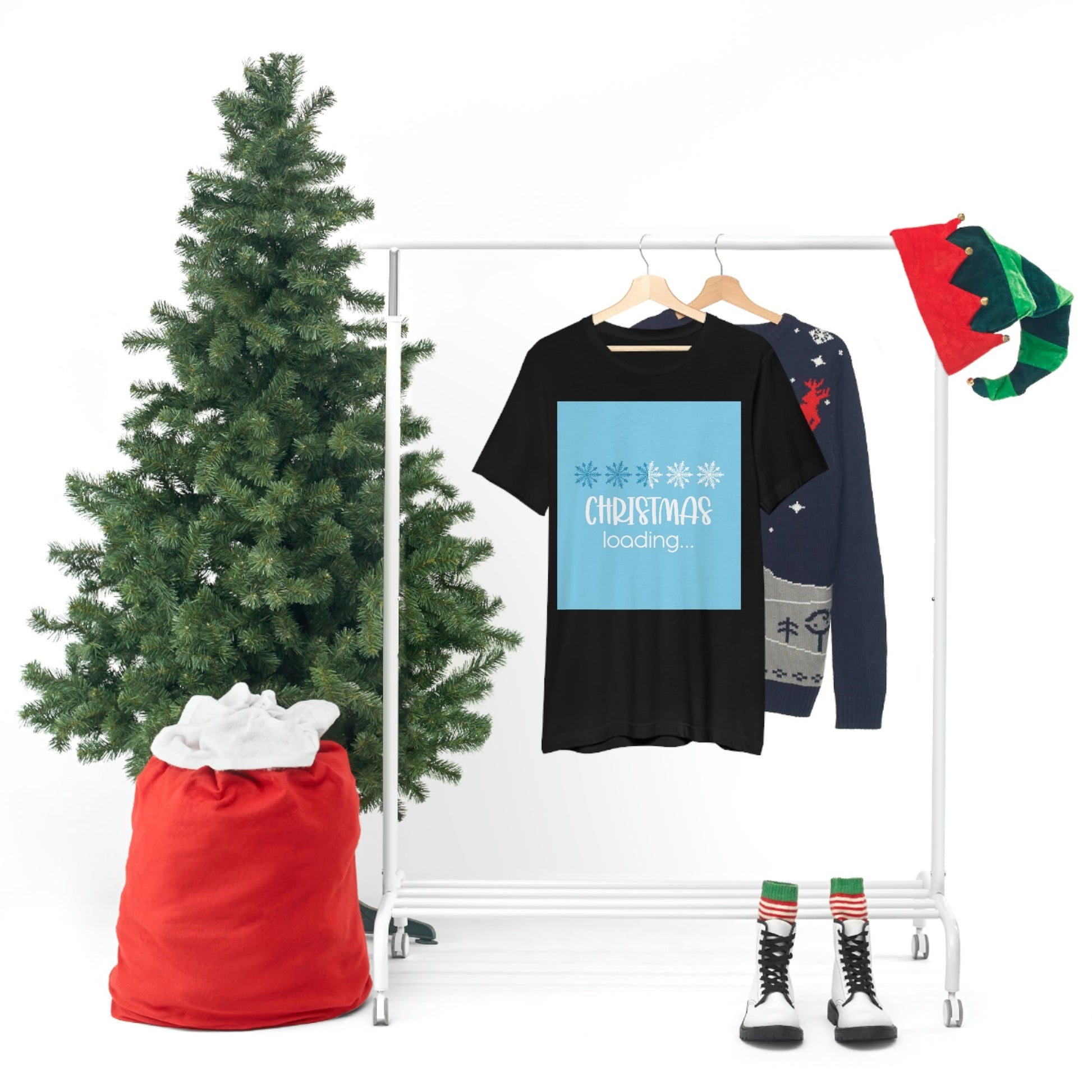 Christmas Loading Funny Snow Setup Unisex Jersey Short Sleeve T-Shirt Ichaku [Perfect Gifts Selection]