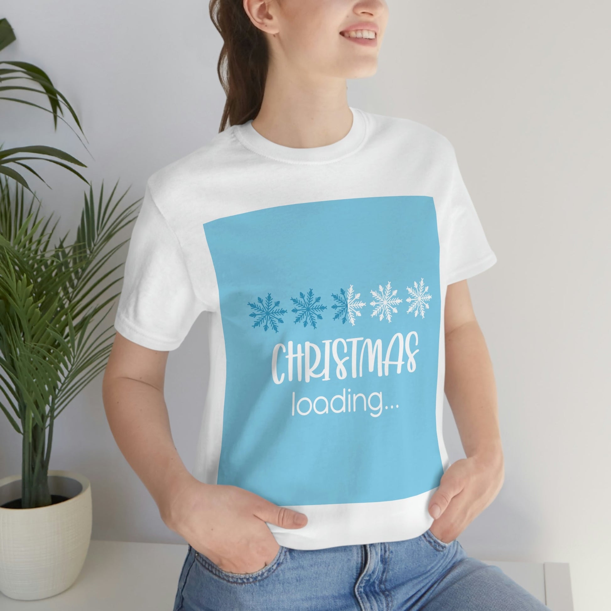 Christmas Loading Funny Snow Setup Unisex Jersey Short Sleeve T-Shirt Ichaku [Perfect Gifts Selection]