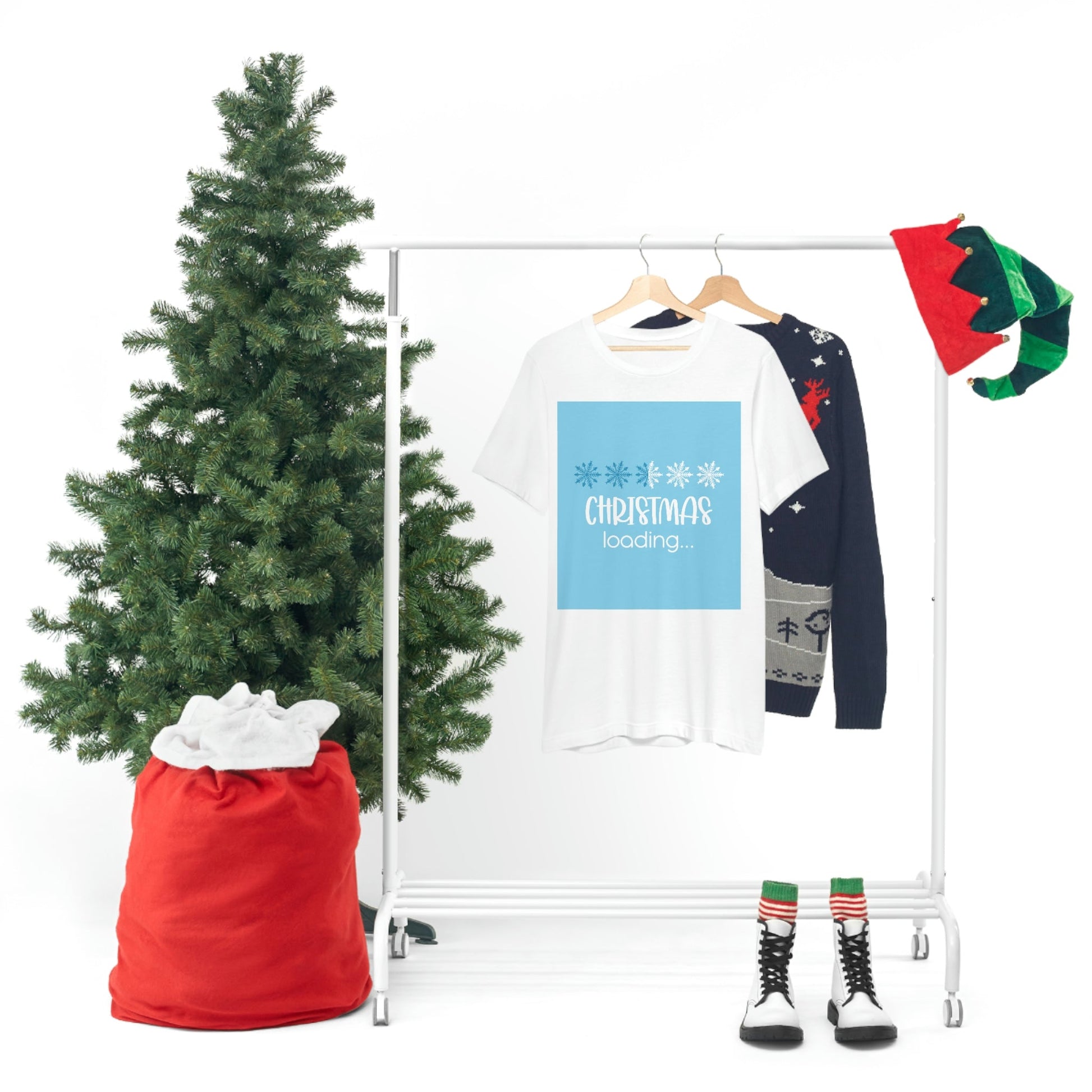 Christmas Loading Funny Snow Setup Unisex Jersey Short Sleeve T-Shirt Ichaku [Perfect Gifts Selection]