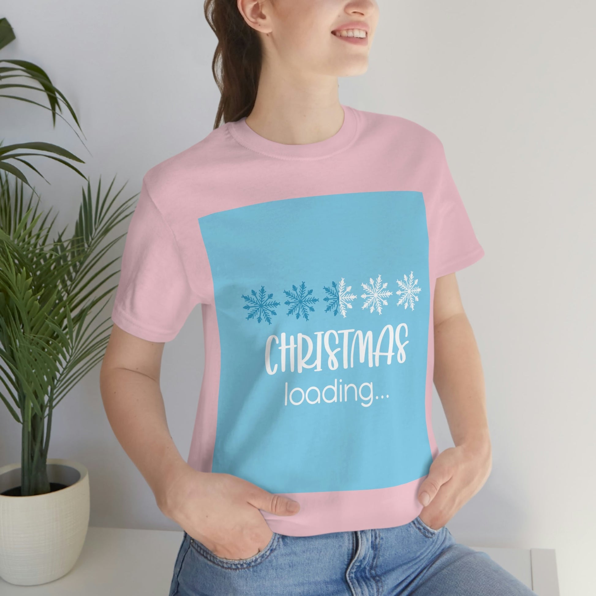 Christmas Loading Funny Snow Setup Unisex Jersey Short Sleeve T-Shirt Ichaku [Perfect Gifts Selection]