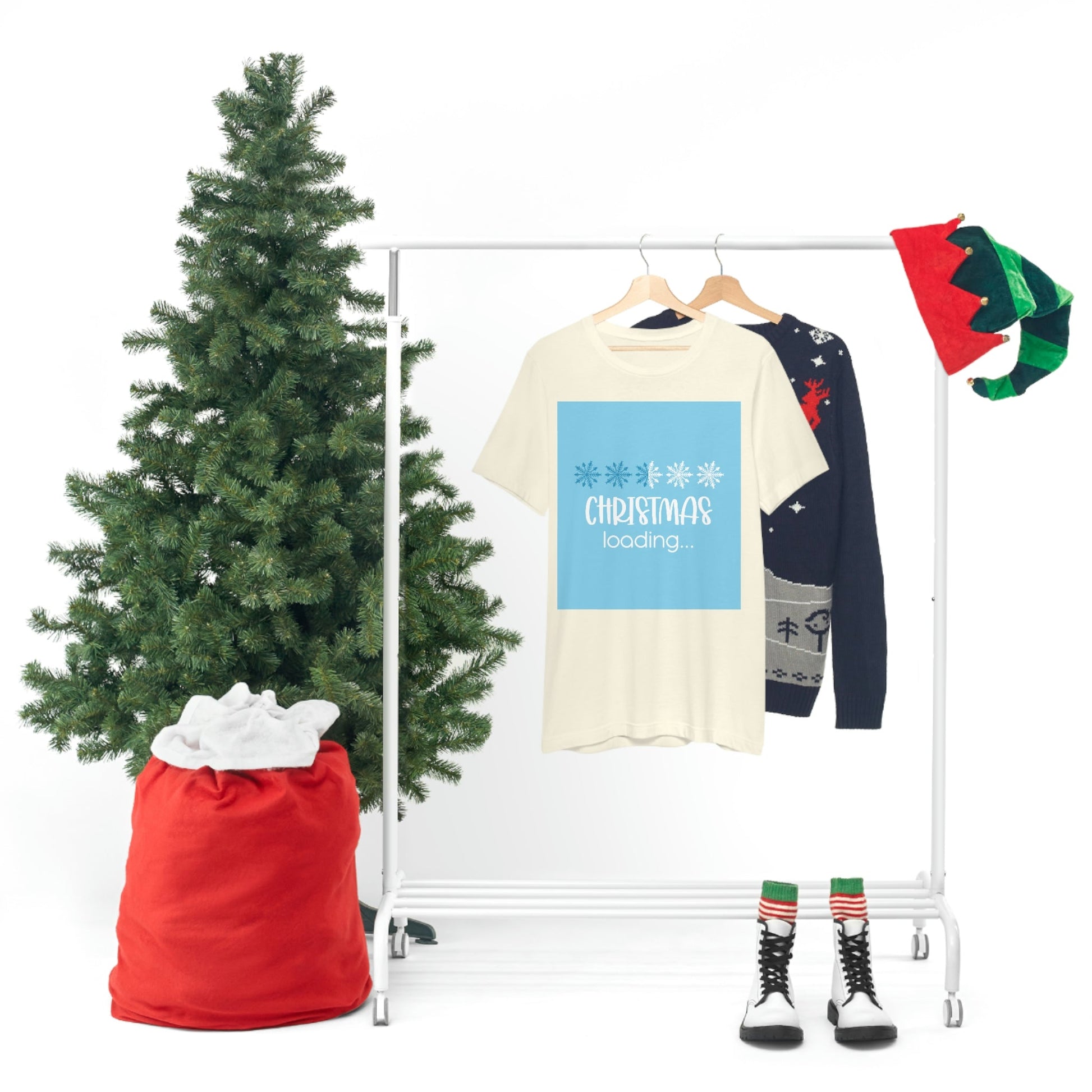 Christmas Loading Funny Snow Setup Unisex Jersey Short Sleeve T-Shirt Ichaku [Perfect Gifts Selection]