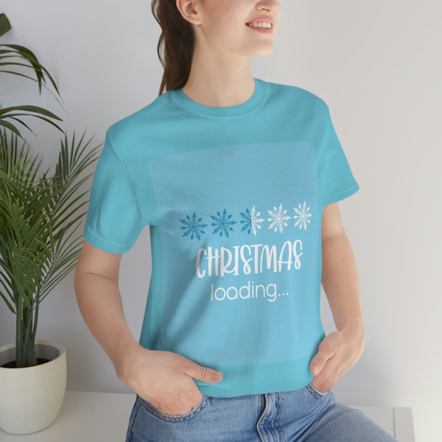 Christmas Loading Funny Snow Setup Unisex Jersey Short Sleeve T-Shirt Ichaku [Perfect Gifts Selection]