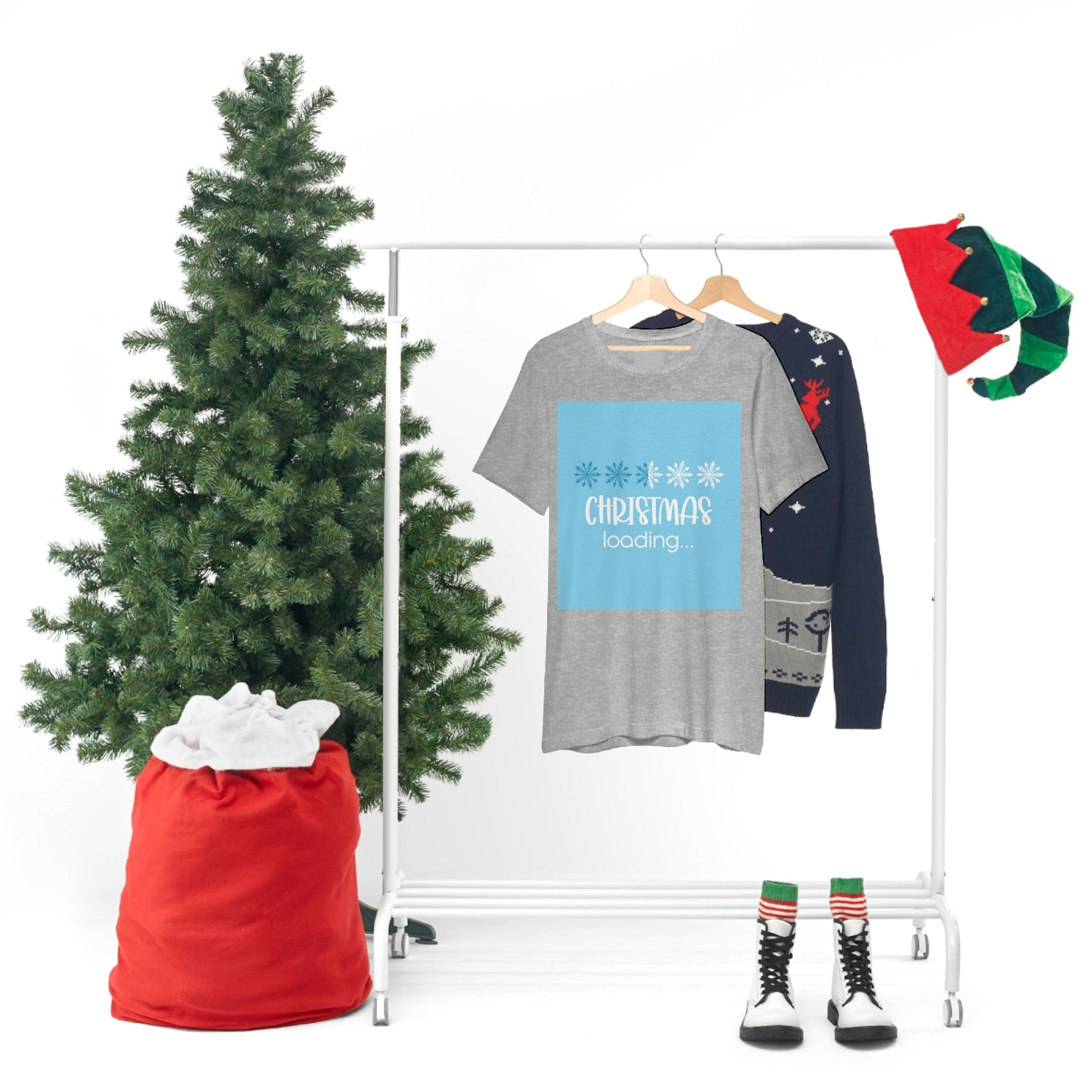 Christmas Loading Funny Snow Setup Unisex Jersey Short Sleeve T-Shirt Ichaku [Perfect Gifts Selection]