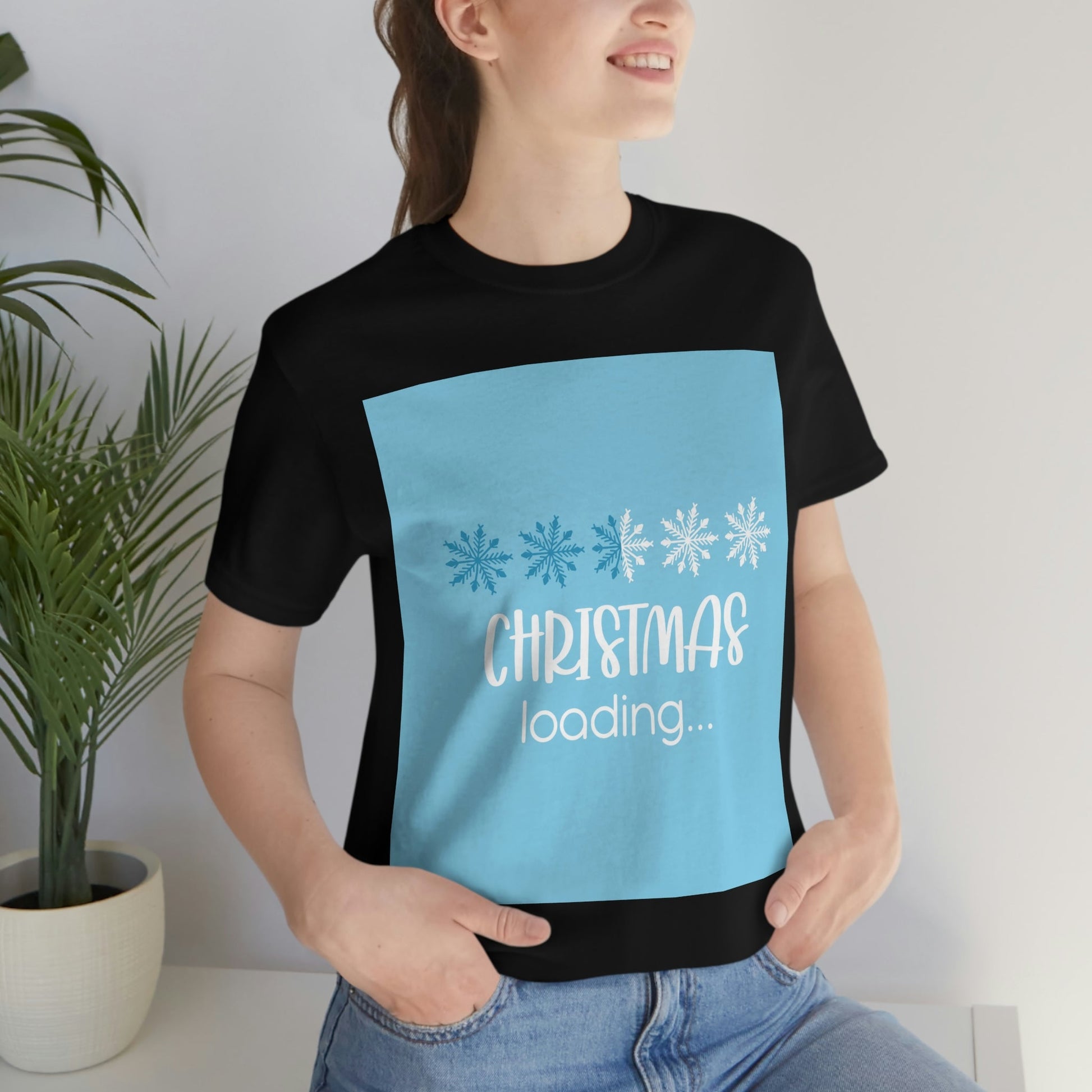 Christmas Loading Funny Snow Setup Unisex Jersey Short Sleeve T-Shirt Ichaku [Perfect Gifts Selection]