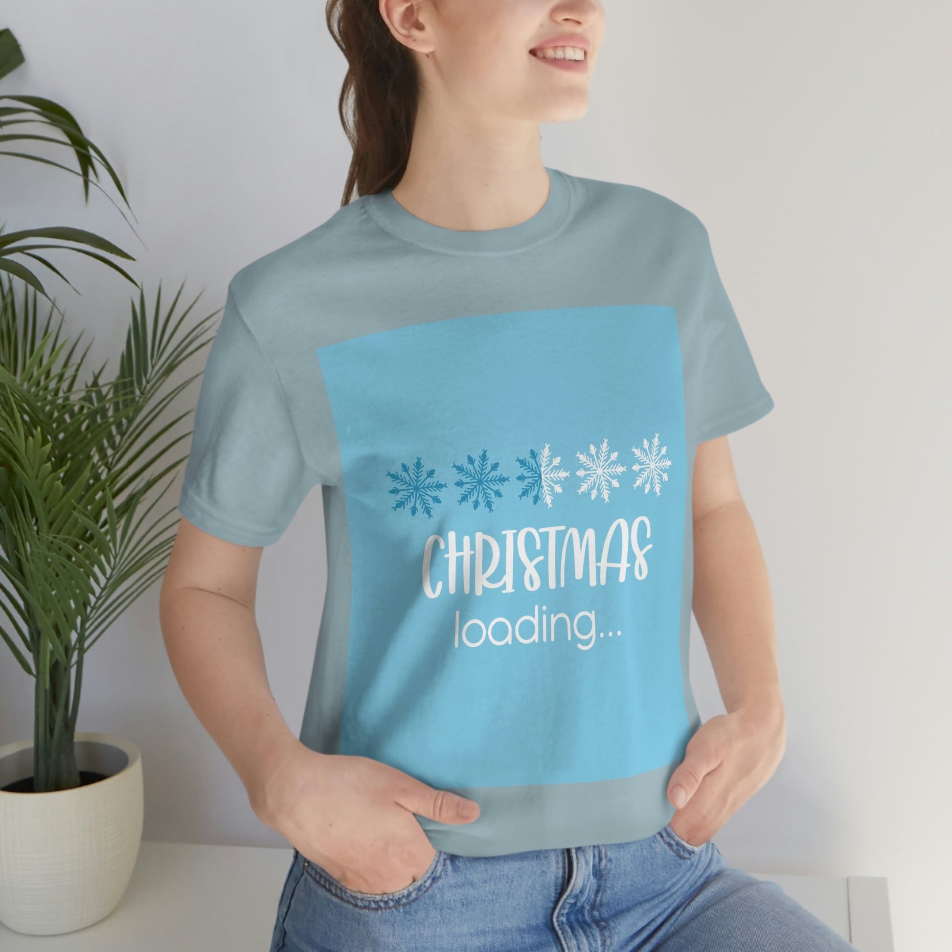 Christmas Loading Funny Snow Setup Unisex Jersey Short Sleeve T-Shirt Ichaku [Perfect Gifts Selection]