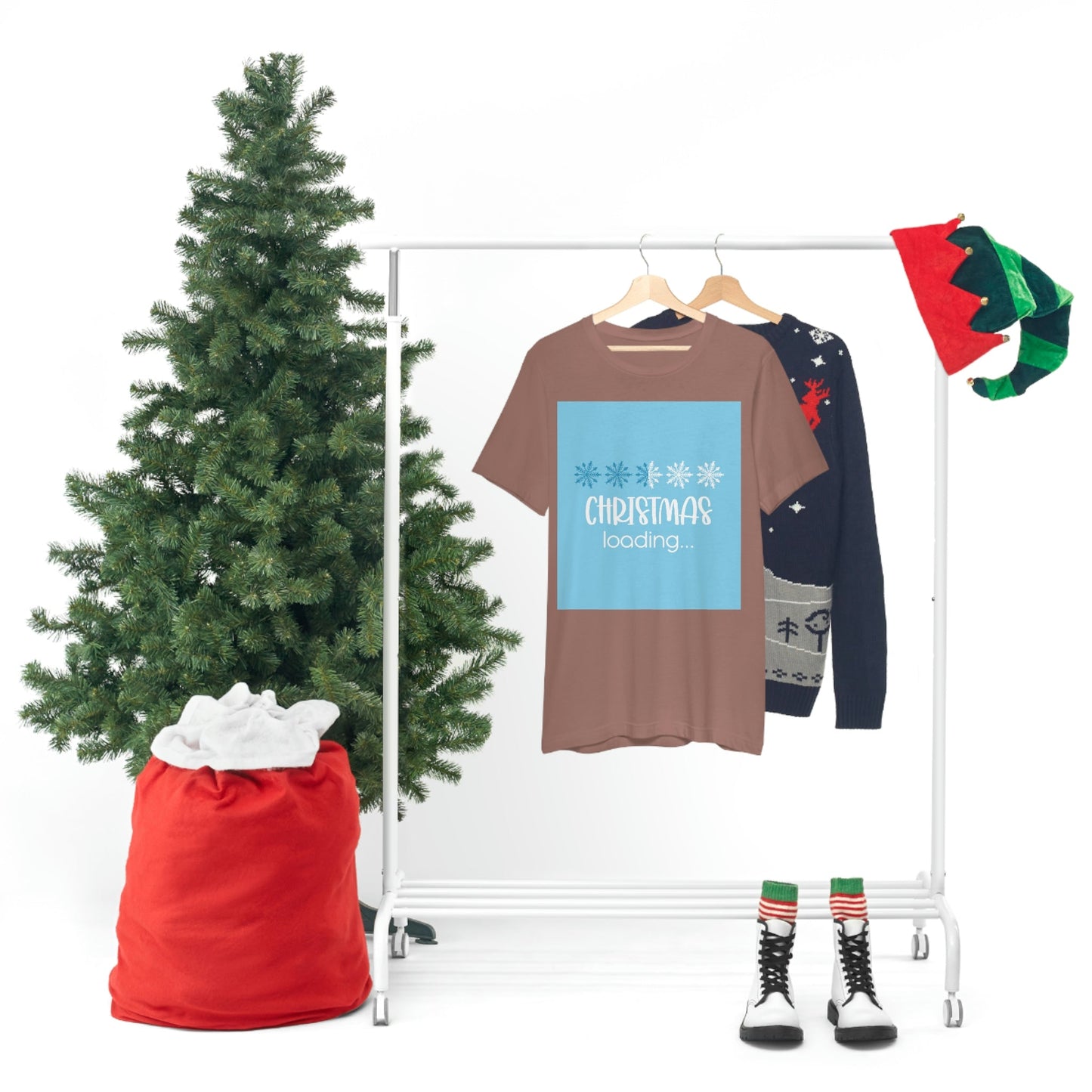 Christmas Loading Funny Snow Setup Unisex Jersey Short Sleeve T-Shirt Ichaku [Perfect Gifts Selection]