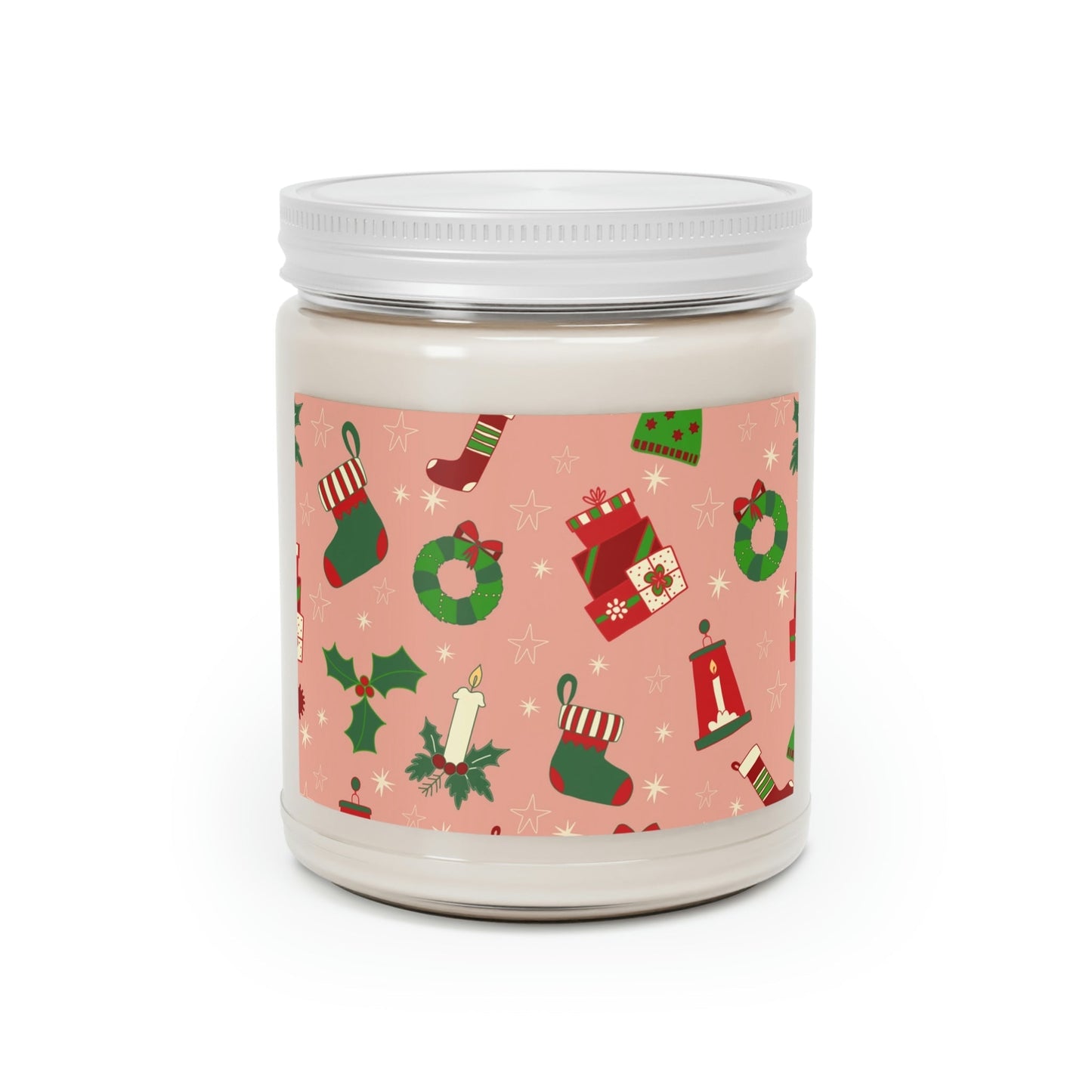 Christmas Pattern Scented Candle Up to 60h Soy Wax 9oz Ichaku [Perfect Gifts Selection]