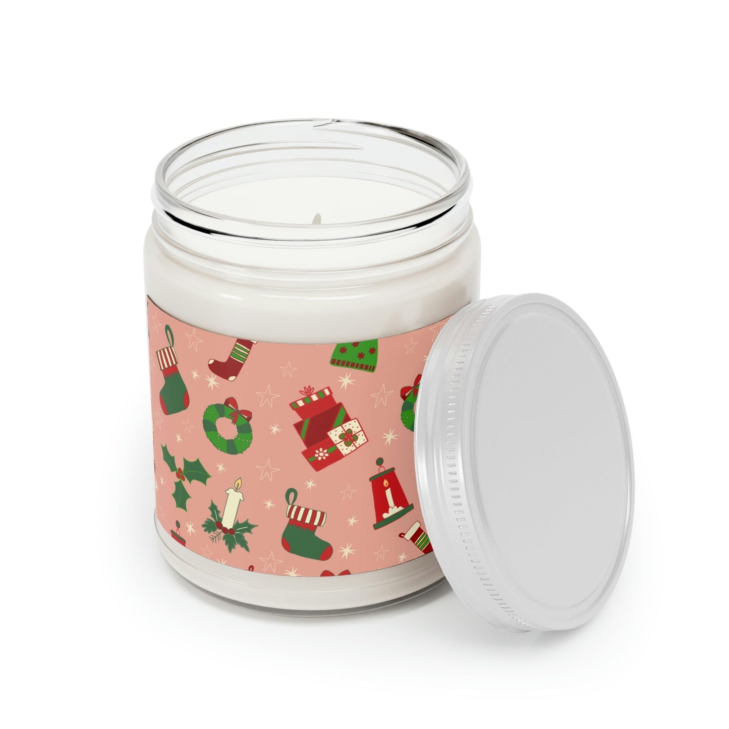 Christmas Pattern Scented Candle Up to 60h Soy Wax 9oz Ichaku [Perfect Gifts Selection]