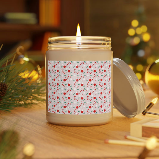 Christmas Pattern Scented Candle Up to 60hSoy Wax 9oz Ichaku [Perfect Gifts Selection]